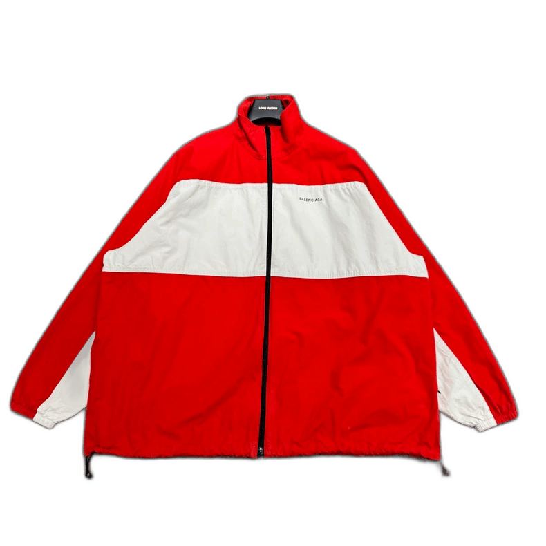 Balenciaga Balenciaga Red and White Windbreaker Jacket-yf Size US L / EU 52-54 / 3 - 1 Thumbnail