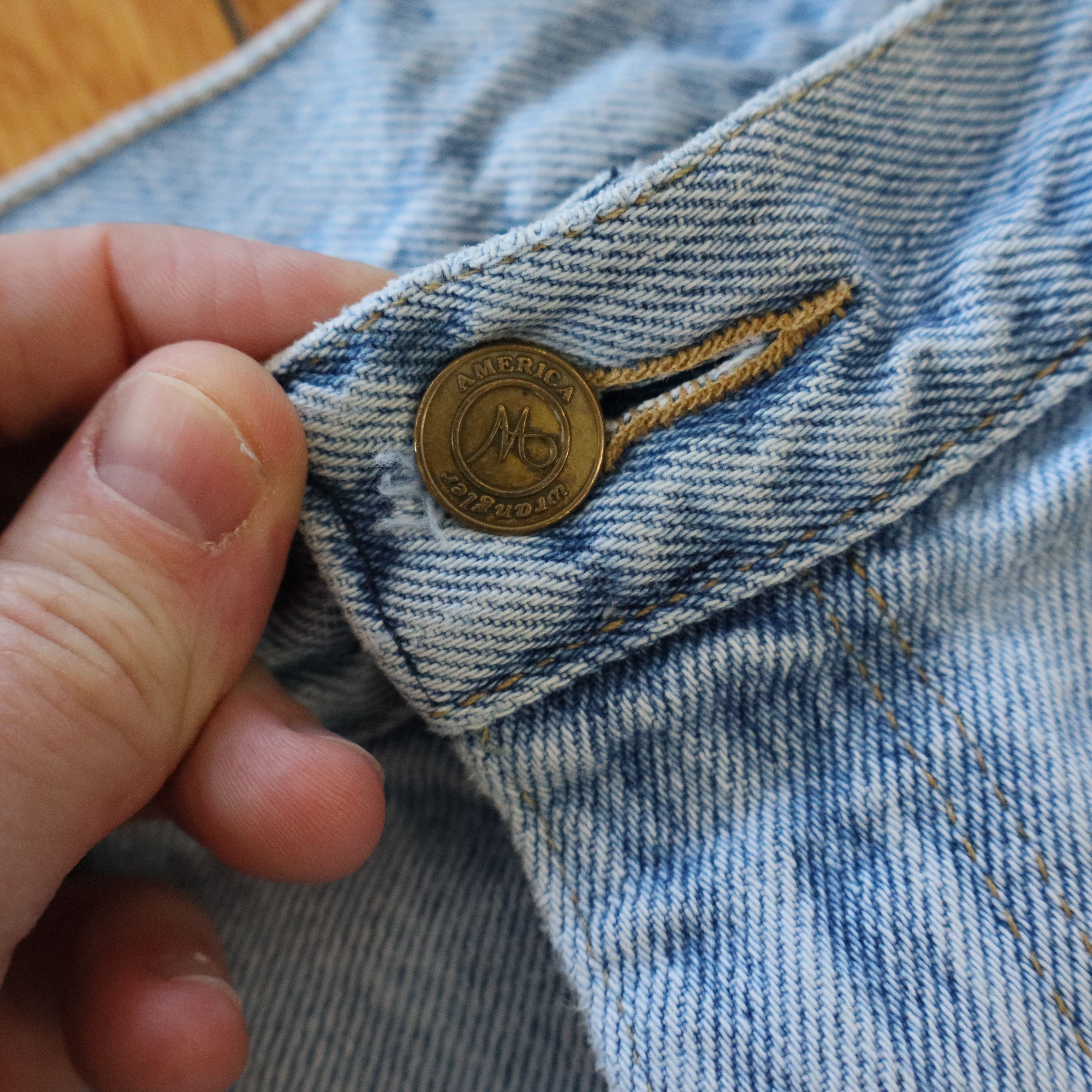 Carhartt × Levi's × Wrangler Vintage 90s Wrangler Light Wash Skater Denim Shorts Jorts 31 Size US 31 - 4 Thumbnail