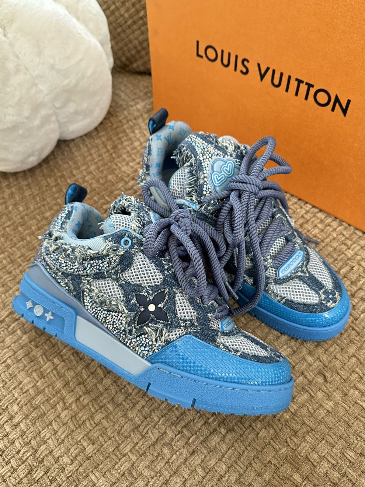 Louis Vuitton Skate Trainer Blue Swarovski Monogram