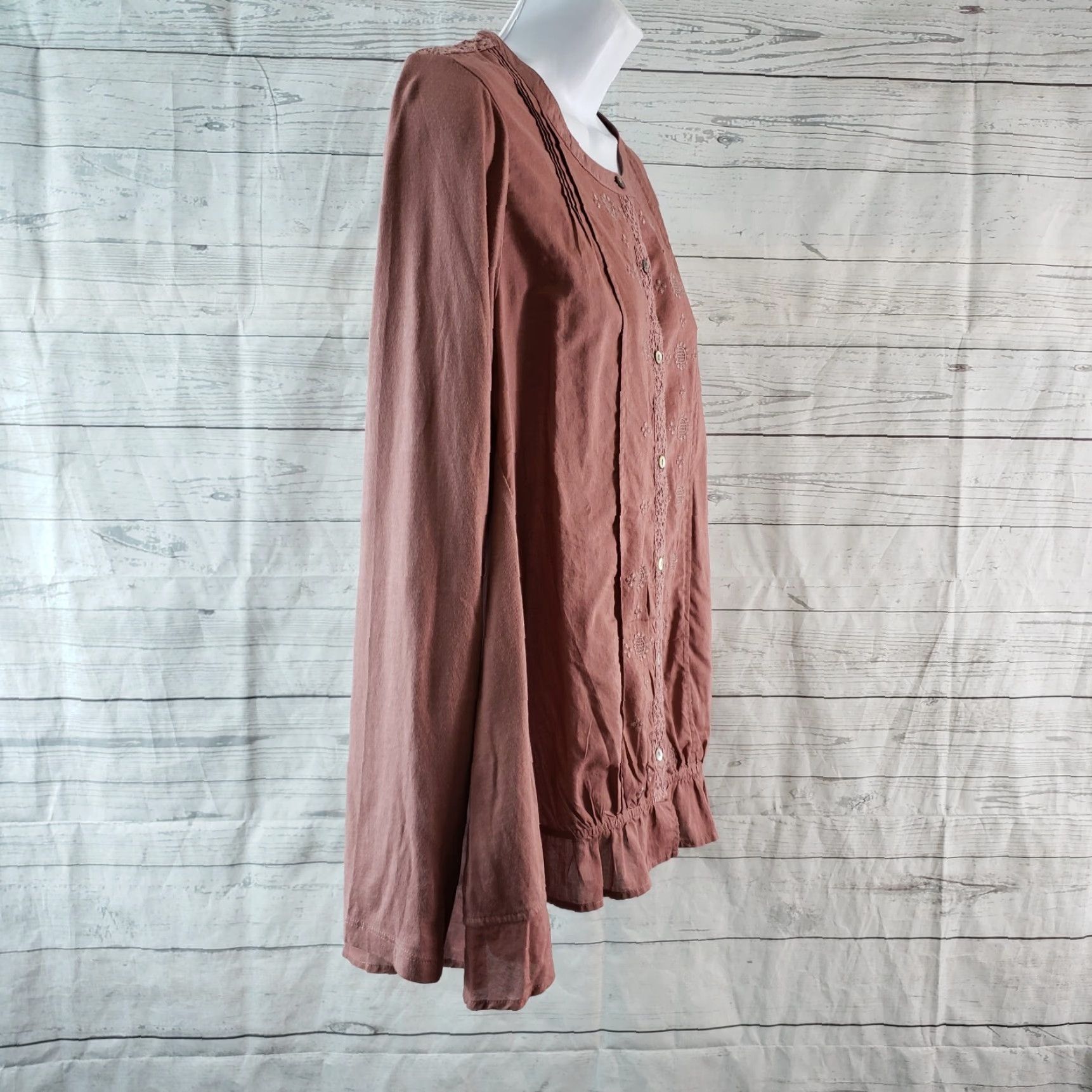 Vintage LOGO Lavish Lori Goldstein Womens Blouse Sz Small Purple Embroidered Button Front Size S / US 4 / IT 40 - 3 Thumbnail
