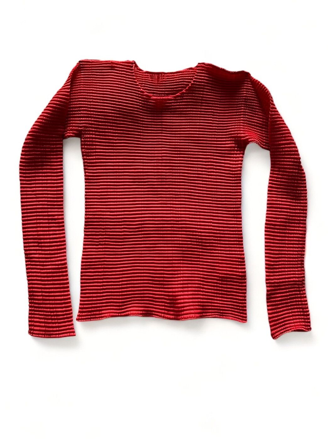 Issey Miyake Issey Miyake pleats please red long sleeve top Size M / US 6-8 / IT 42-44 - 2 Thumbnail