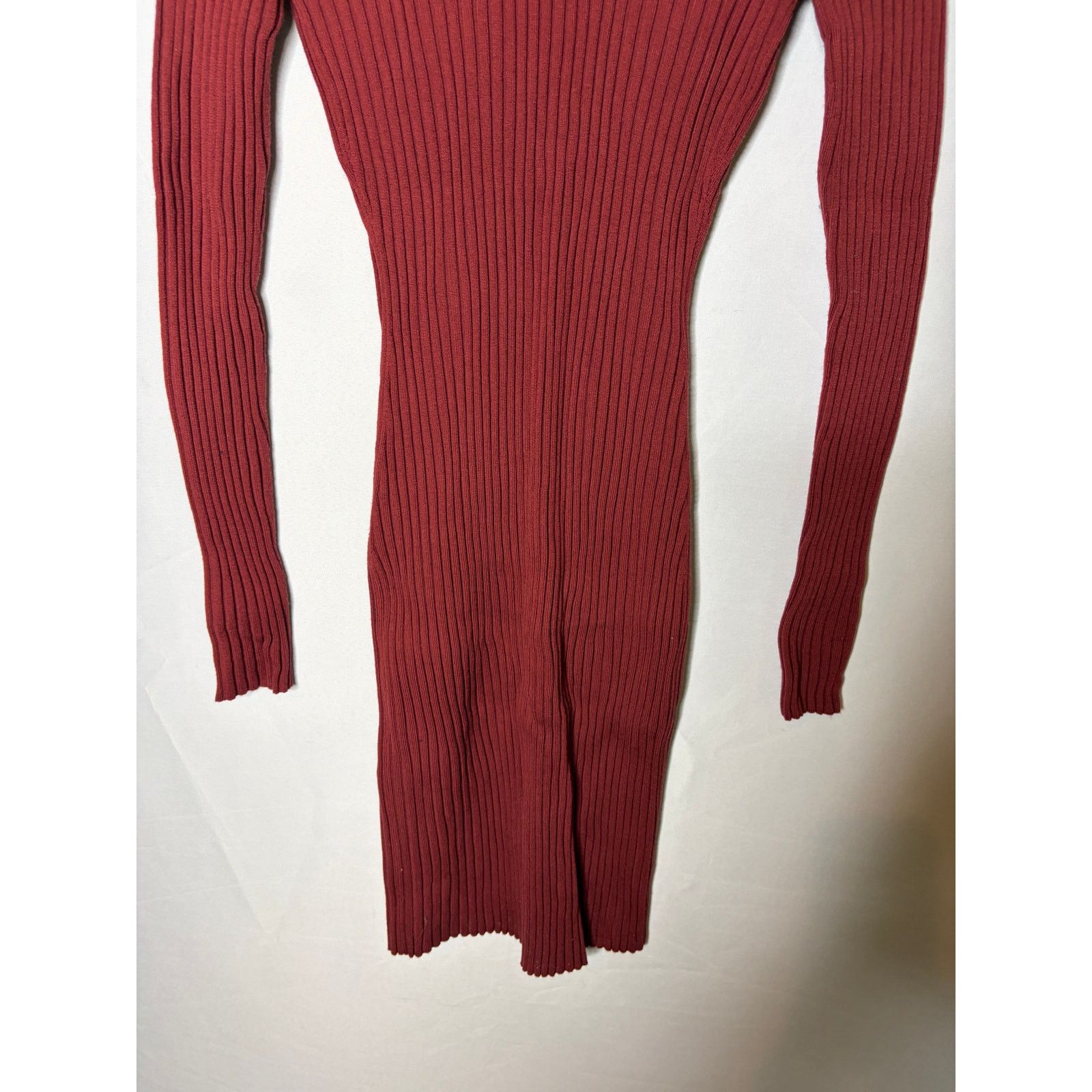 Wolford Wolford Burgundy Red Merino Wool Ribbed Turtleneck Dress XS Size XS / US 0-2 / IT 36-38 - 5 Thumbnail