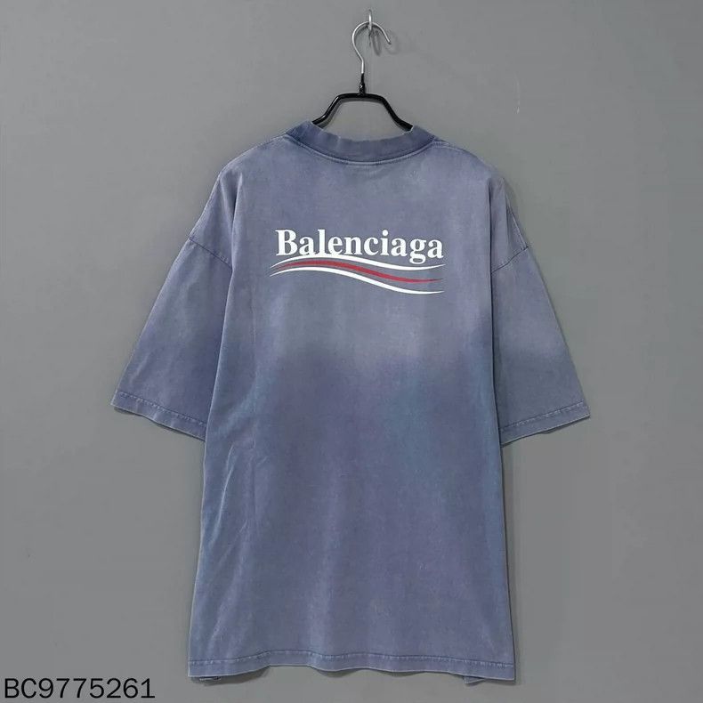 Balenciaga Blue Gradient Short Sleeve Balenciaga Tshirt-2506 Size US XXL / EU 58 / 5 - 3 Thumbnail