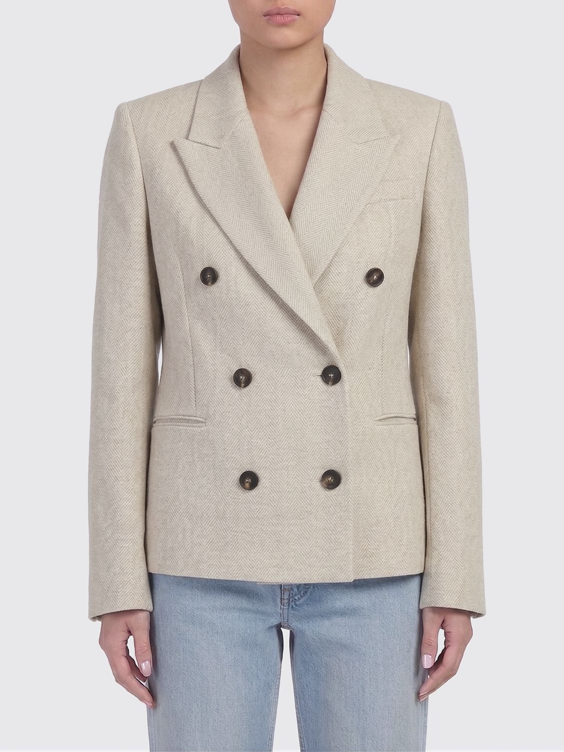Brunello Cucinelli Brunello Cucinelli Jacket Woman Beige Size S / US 4 / IT 40 - 1 Thumbnail
