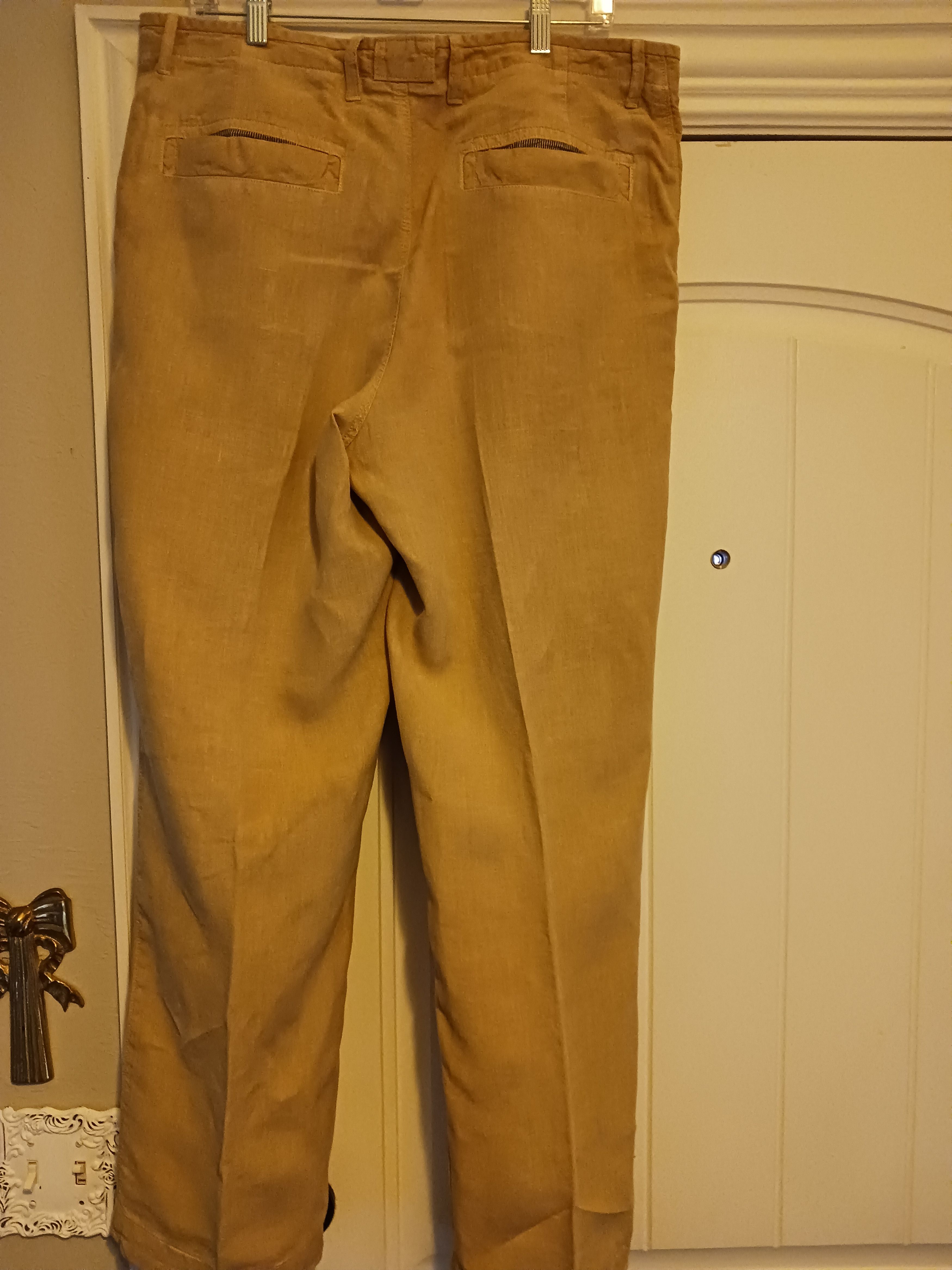 Murano Vintage 100% Linen Button Fly Pleated Pants Size US 36 / EU 52 - 2 Thumbnail