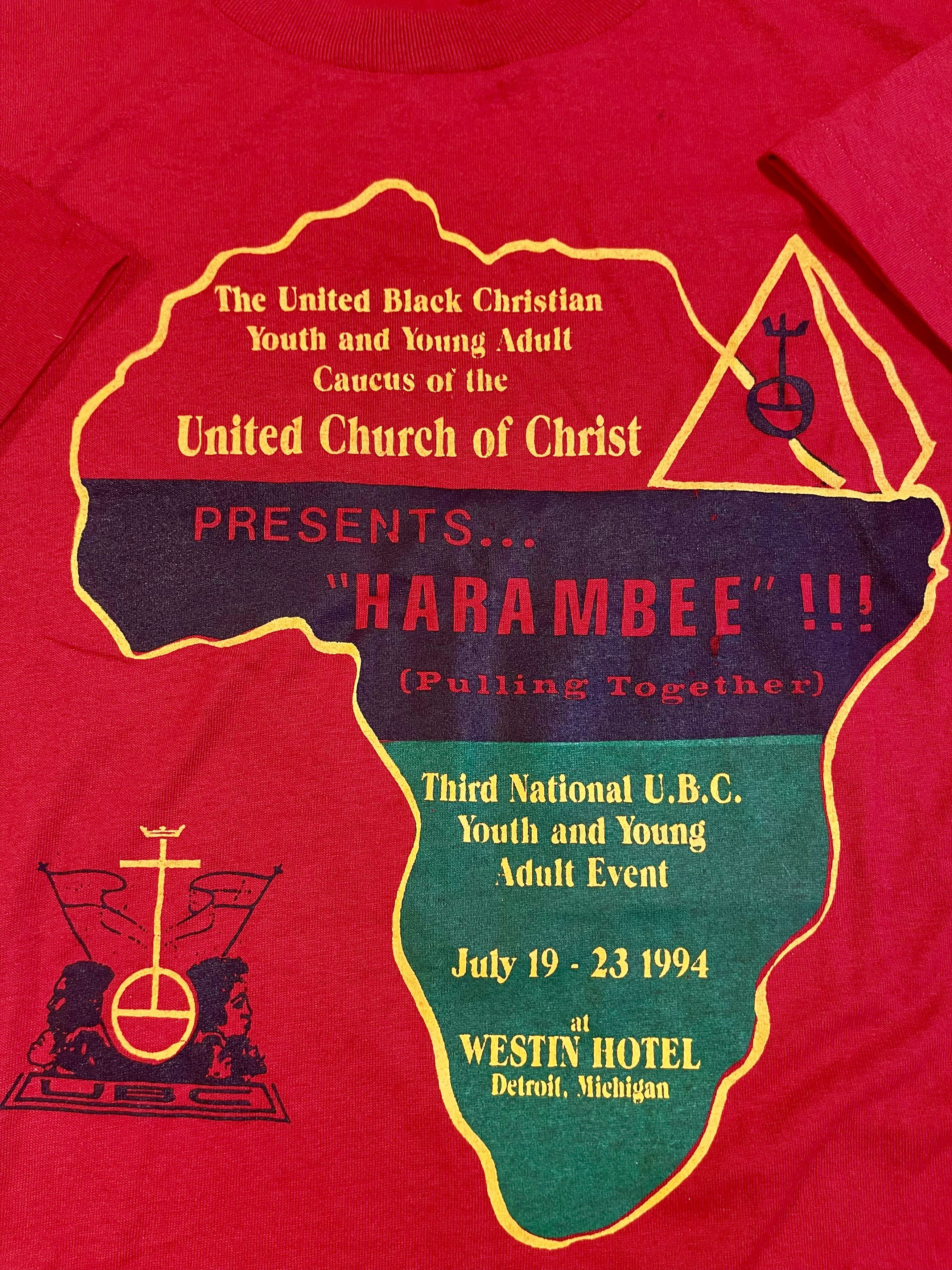 Vintage 1994 Harambe Vintage BHM 90's Detroit Church Rap T-Shirt Size US XL / EU 56 / 4 - 3 Thumbnail