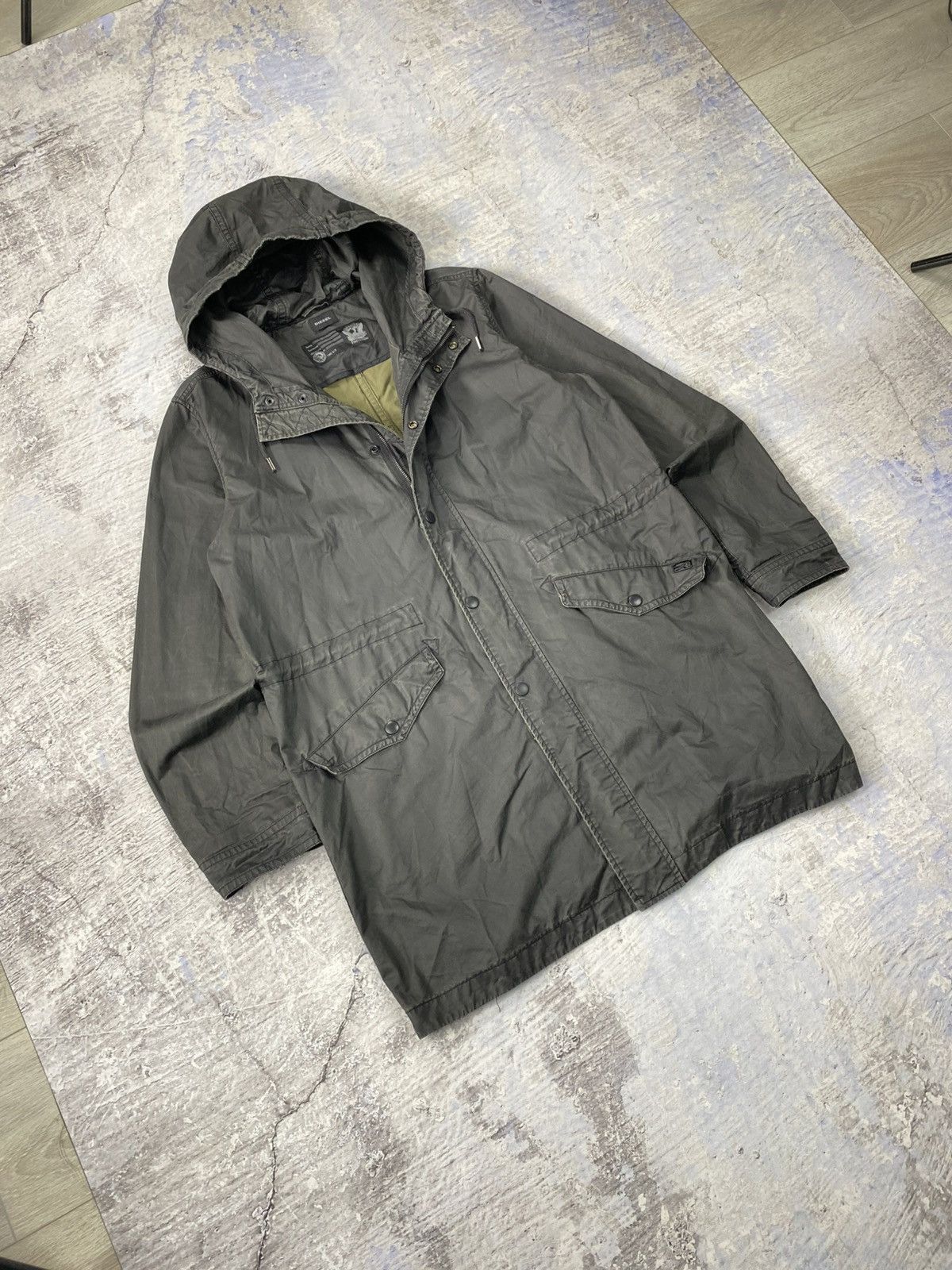 Diesel × Japanese Brand Diesel waxed parka black mens hooded jacket y2k avantgarde Size US XL / EU 56 / 4 - 6 Thumbnail
