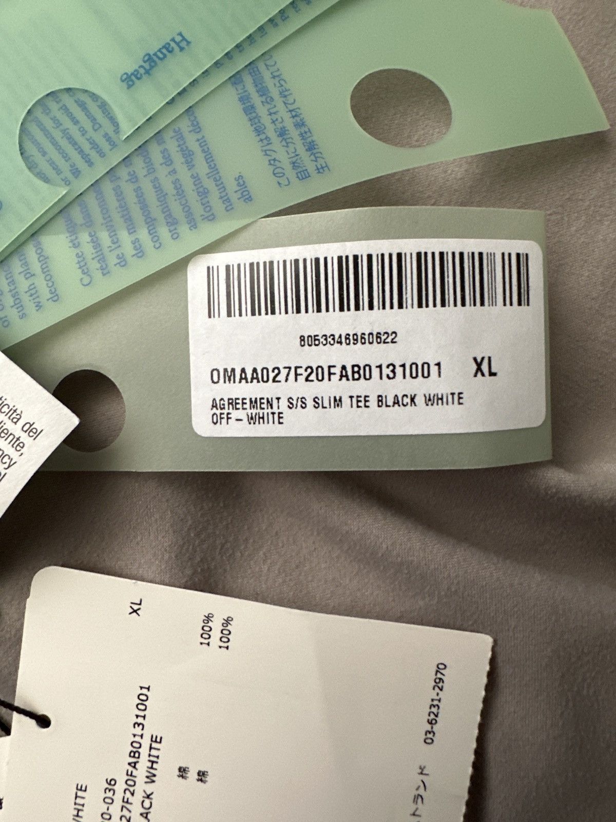Off-White Off-White Agreement Short-Sleeve Slim Tee 'Black/White' Size US XL / EU 56 / 4 - 4 Thumbnail