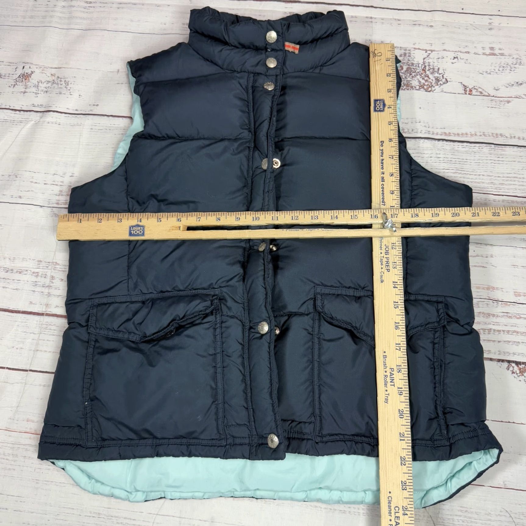 J.Crew J.CREW Women's Blue Puffer Down Vest Full Zip Snap Pockets Outdoor Size L (Vest) Size L / US 10 / IT 46 - 2 Thumbnail