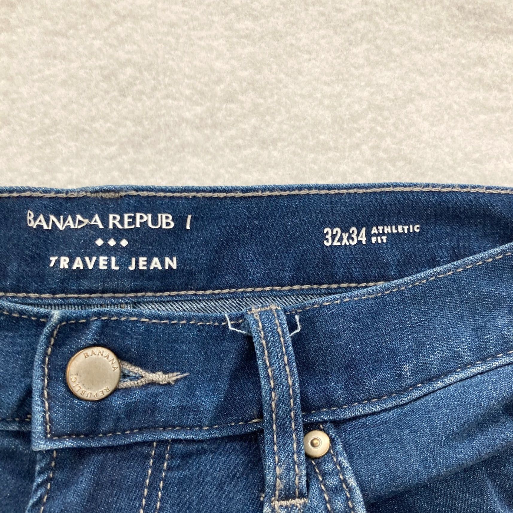 Banana Republic Banana Republic Traveler Jean Mens 32x34 Slim Straight Fit Blue Stretch Denim Size US 32 / EU 48 - 4 Thumbnail