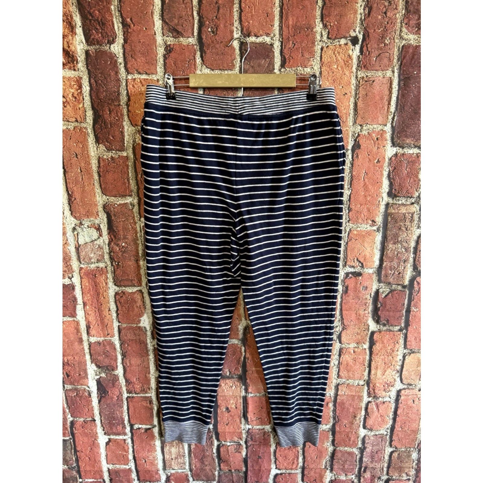 Ralph Lauren Lauren Ralph Lauren Womens Blue Striped Pull On Sleep Pants L Drawstring Size 36" / US 14 / IT 50 - 2 Thumbnail