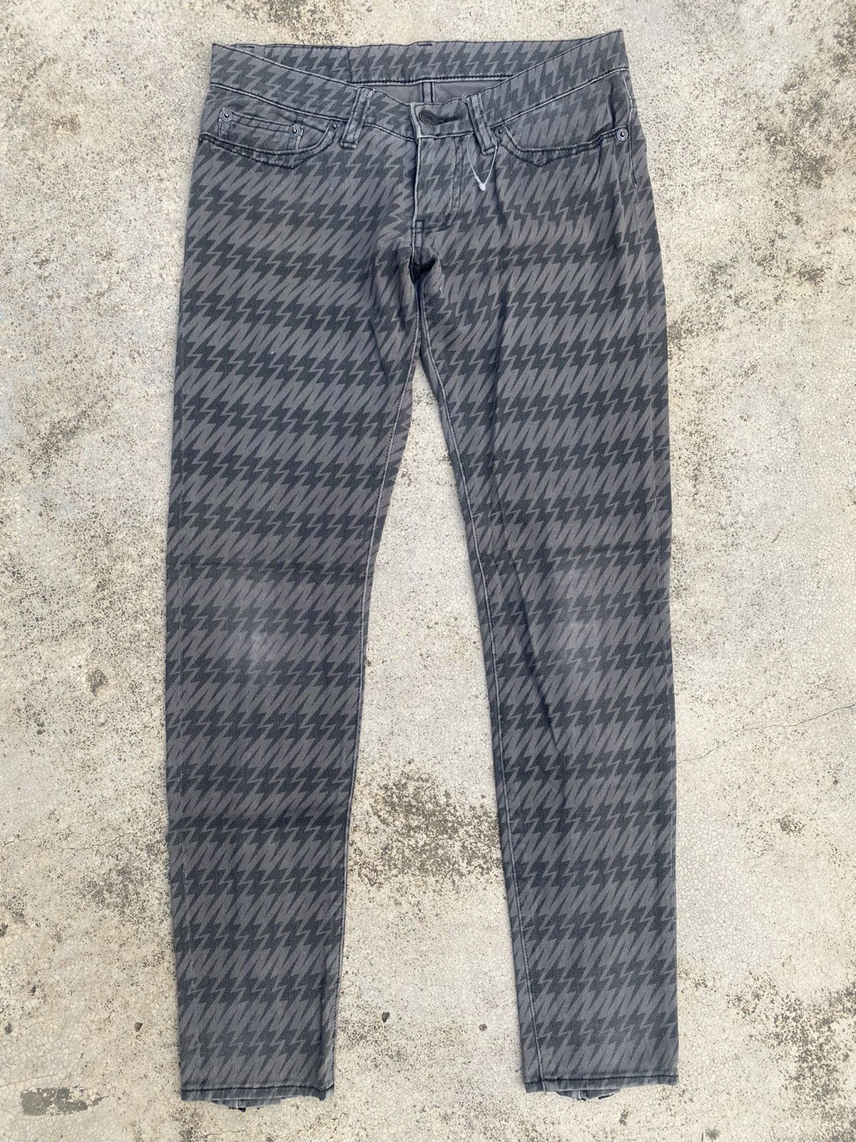 Hysteric Glamour × If Six Was Nine Hysteric Glamour Fullprint Thunder Punk Zipper Skinny Jeans Size US 27 - 1 Thumbnail