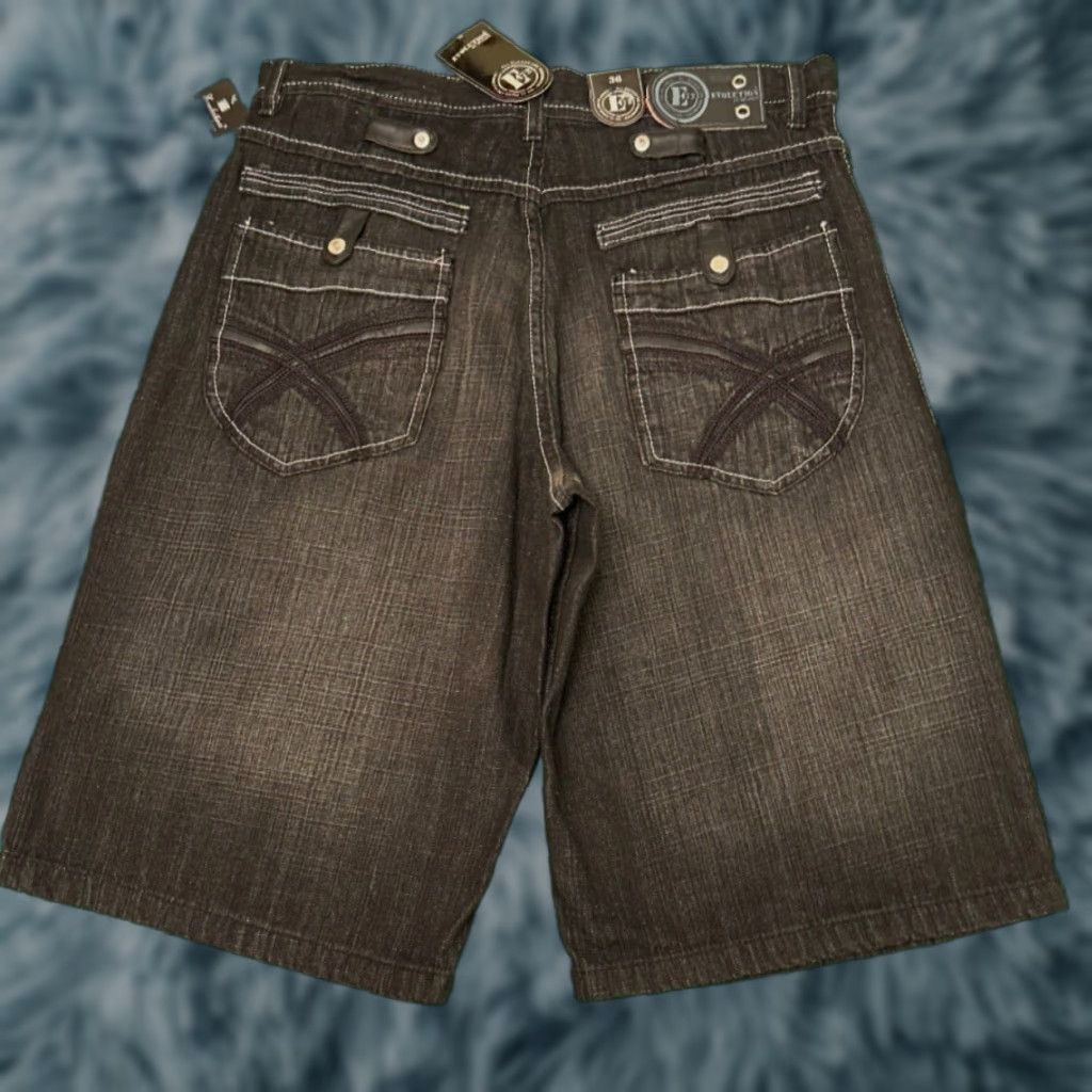 Vintage VINTAGE Evolution JNCO Jeans Shorts Jorts Skater Grunge Hip Hop Y2K 36 Dark NWT Mens Size US 36 / EU 52 - 1 Thumbnail