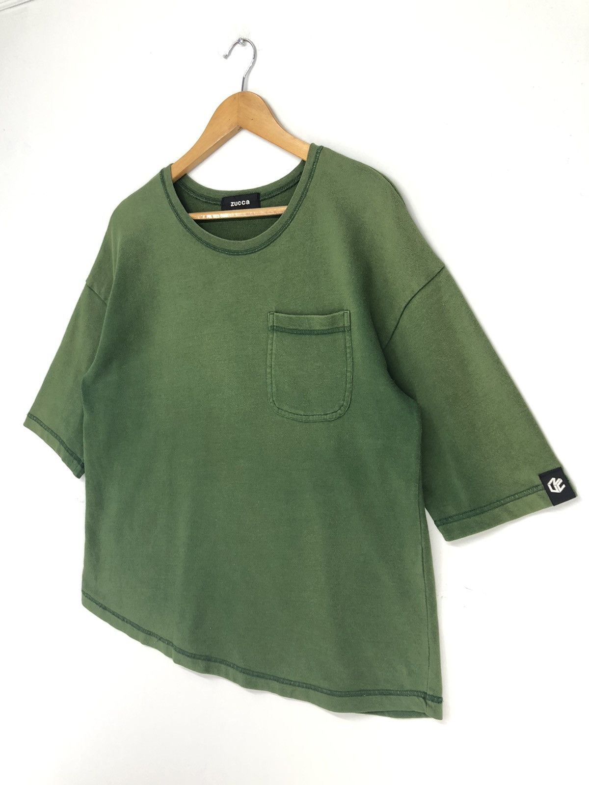 Zucca Cabane De Zucca Single Pocket Faded Green Oversize Tshirt Size US M / EU 48-50 / 2 - 3 Thumbnail