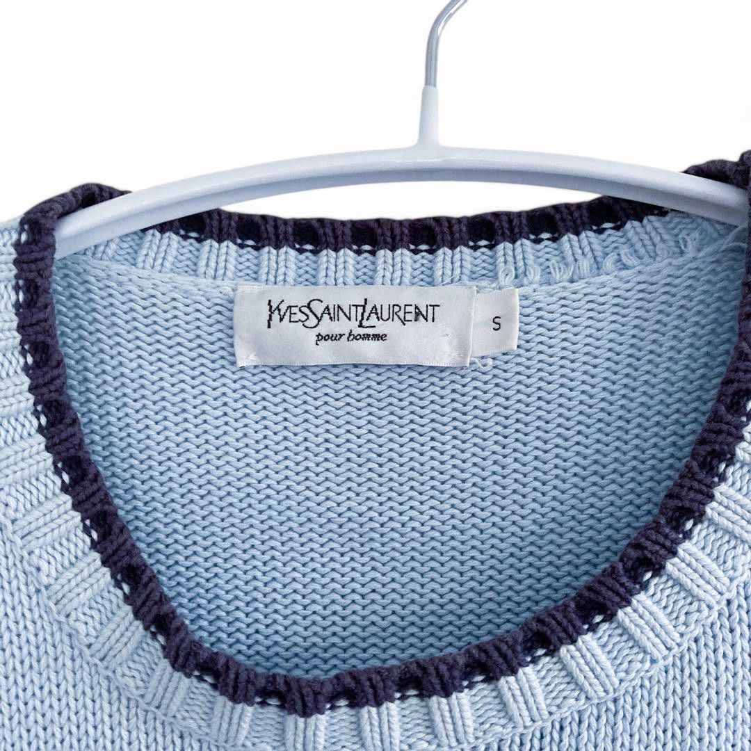Yves Saint Laurent Yves Saint Laurent - S Vintage Light Blue Knit Sweater YSL Size US S / EU 44-46 / 1 - 4 Thumbnail