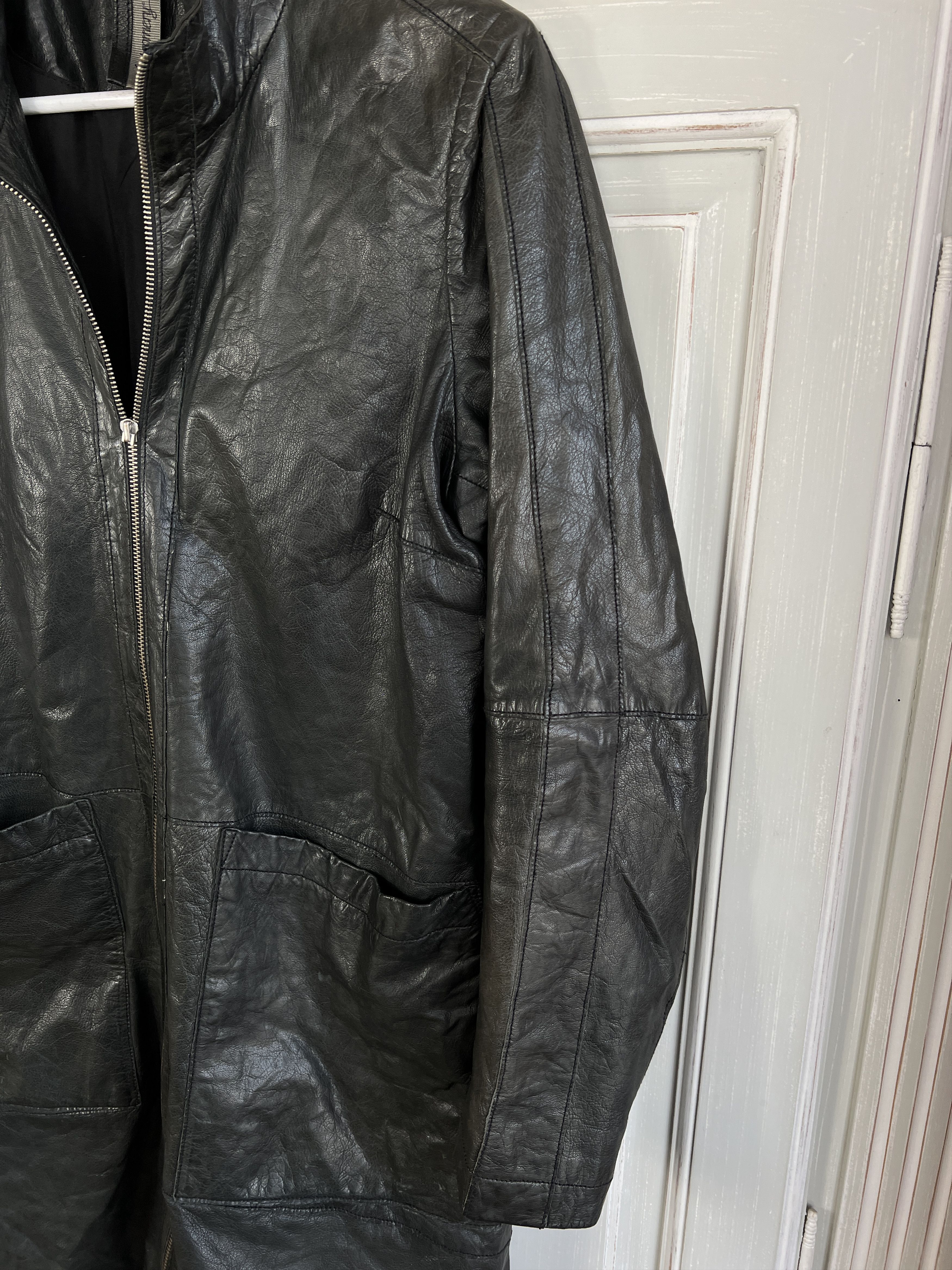 Other MONTGOMERY LONG LEATHER JACKET RICK OWENS STYLE Size M / US 6-8 / IT 42-44 - 5 Thumbnail