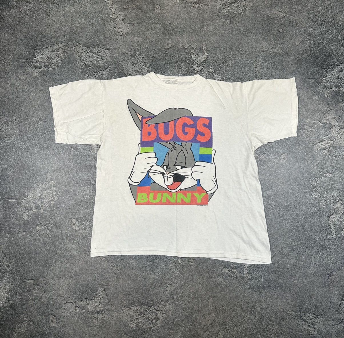 Vintage × Warner Bros Vintage 1991' Bugs Bunny Big Logo Print Looney Tunes Shirt Size US XL / EU 56 / 4 - 1 Thumbnail