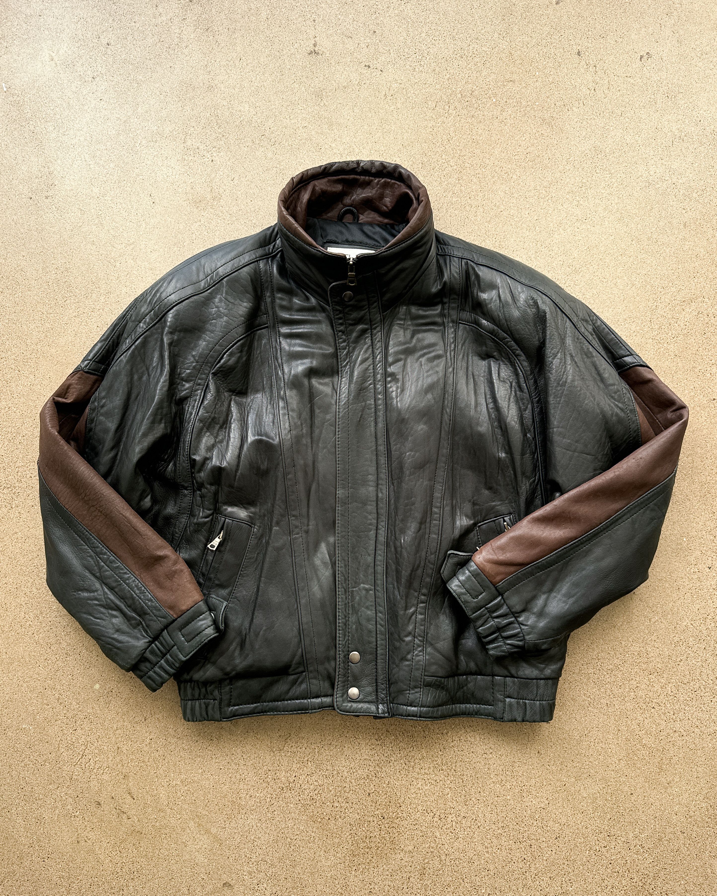 Vintage Vintage Pelle Studio Leather Bomber Jacket Black Soft Moto Size US L / EU 52-54 / 3 - 1 Thumbnail