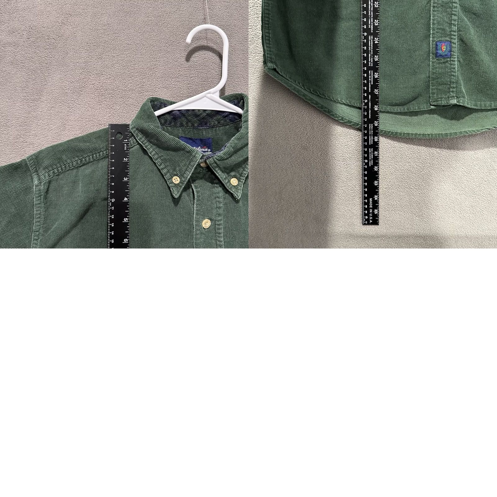 Catalina VINTAGE Catalina Button Down Shirt Mens Small Green Corduroy Long Sleeve Casual Workwear Size US L / EU 52-54 / 3 - 8 Thumbnail