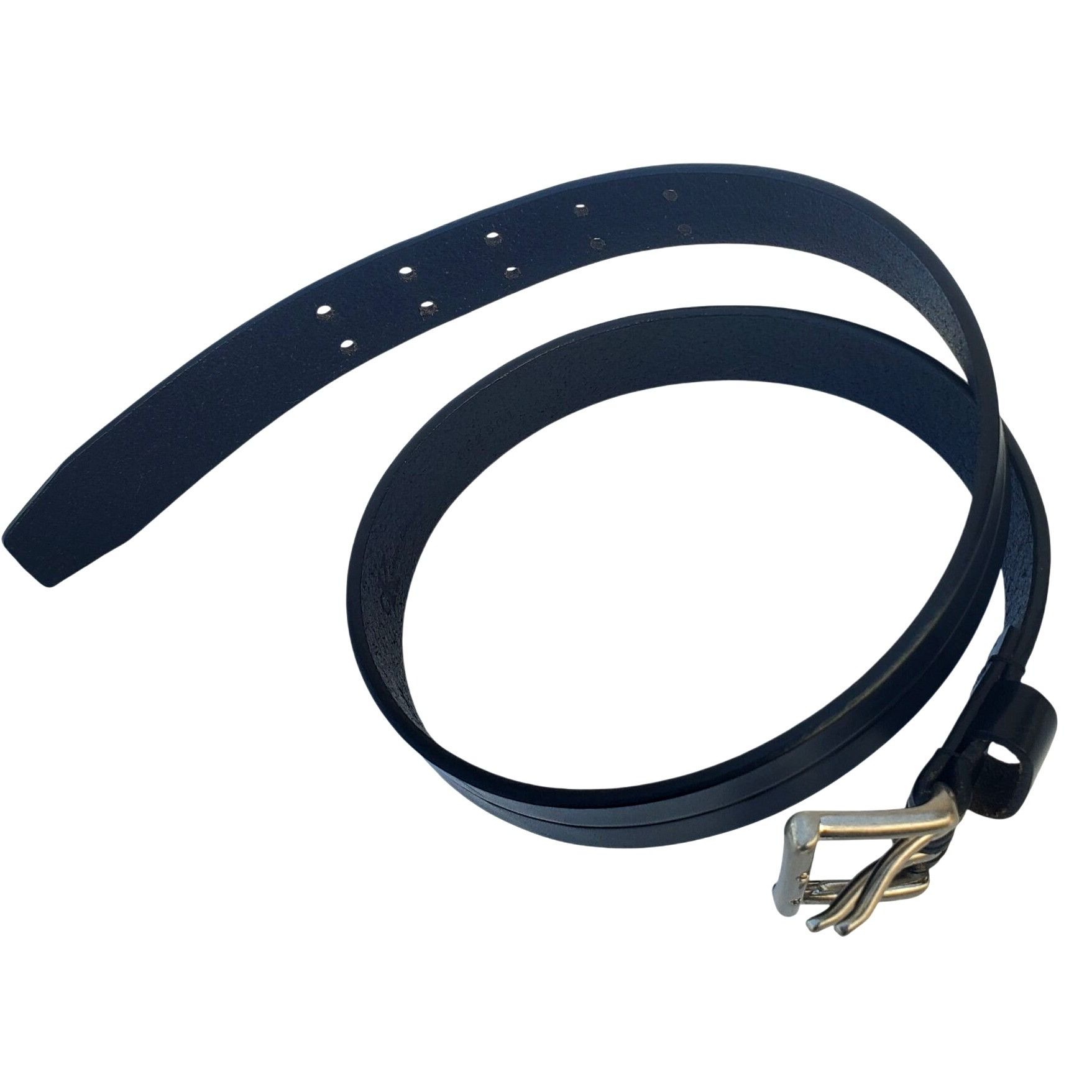 Calvin Klein Calvin Klein Black Leather Belt Double Prong Buckle Men Smal Size ONE SIZE - 5 Thumbnail
