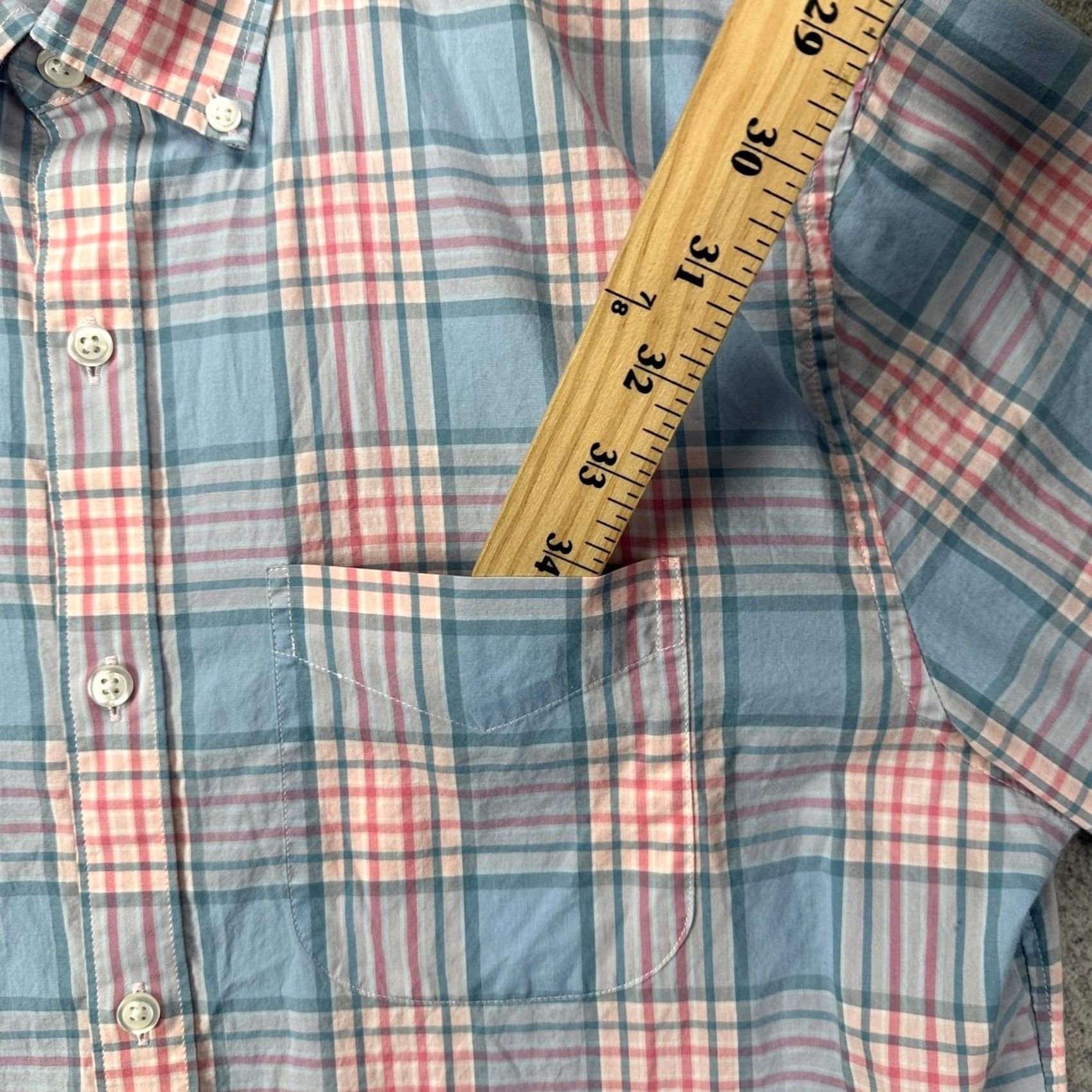 Bonobos Bonobos Shirt Mens Medium Blue Pink Button Down Standard Fit Plaid Long Sleeve Size US M / EU 48-50 / 2 - 6 Thumbnail