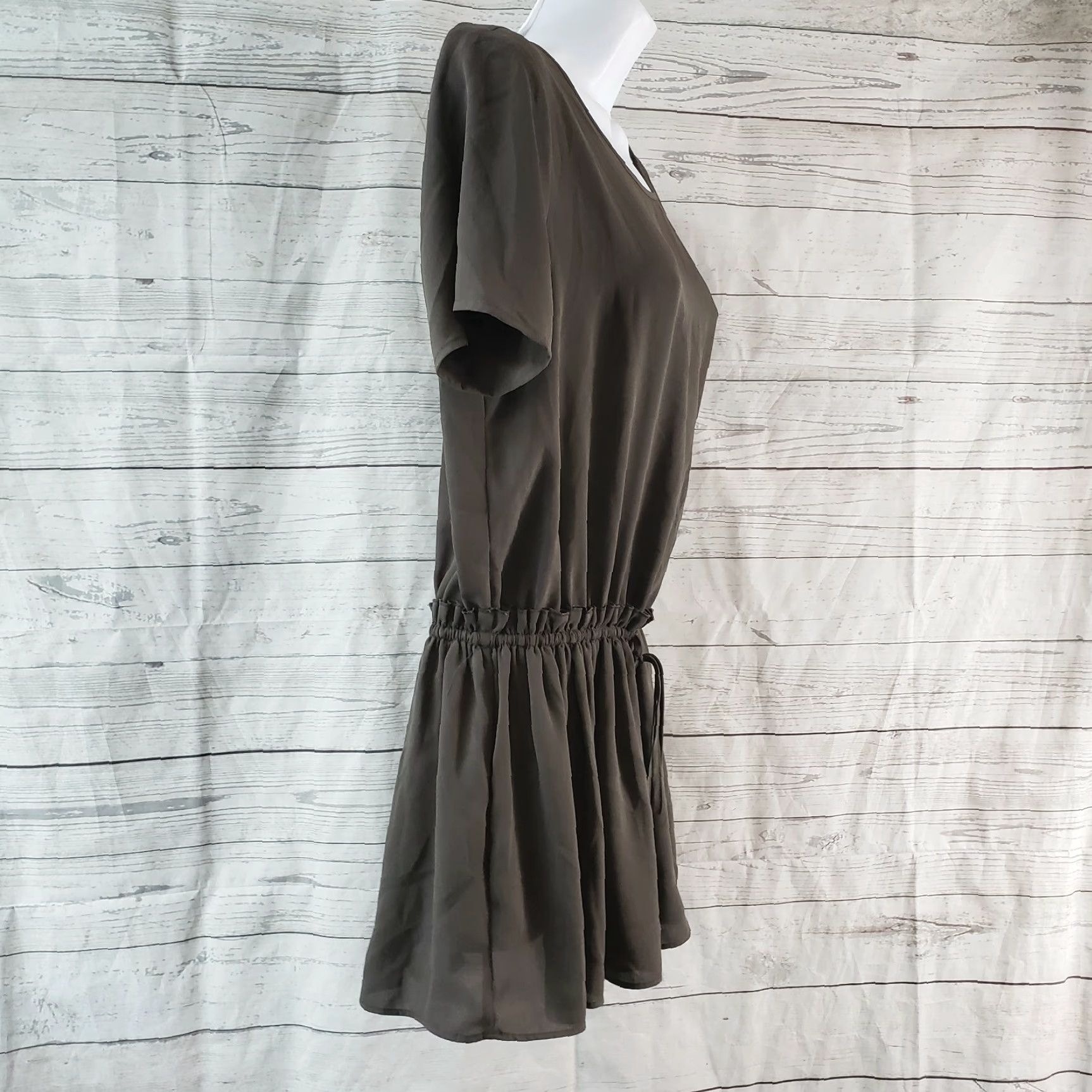 Vintage Pleione Womens Blouse Shirt XS Gray Short Sleeve Peplum Solid Size XS / US 0-2 / IT 36-38 - 3 Thumbnail