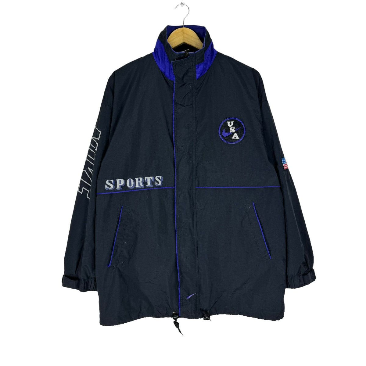 Vintage ⚡️NIKE USA SPORTS WINDBREAKER LIGHT JACKET Size US L / EU 52-54 / 3 - 2 Thumbnail