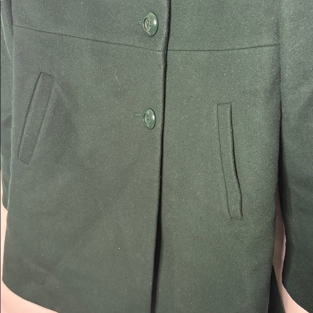 Trina Turk Trina Turk 80% lambs wool deep green trench coat jacket sz 4 Size S / US 4 / IT 40 - 2 Thumbnail