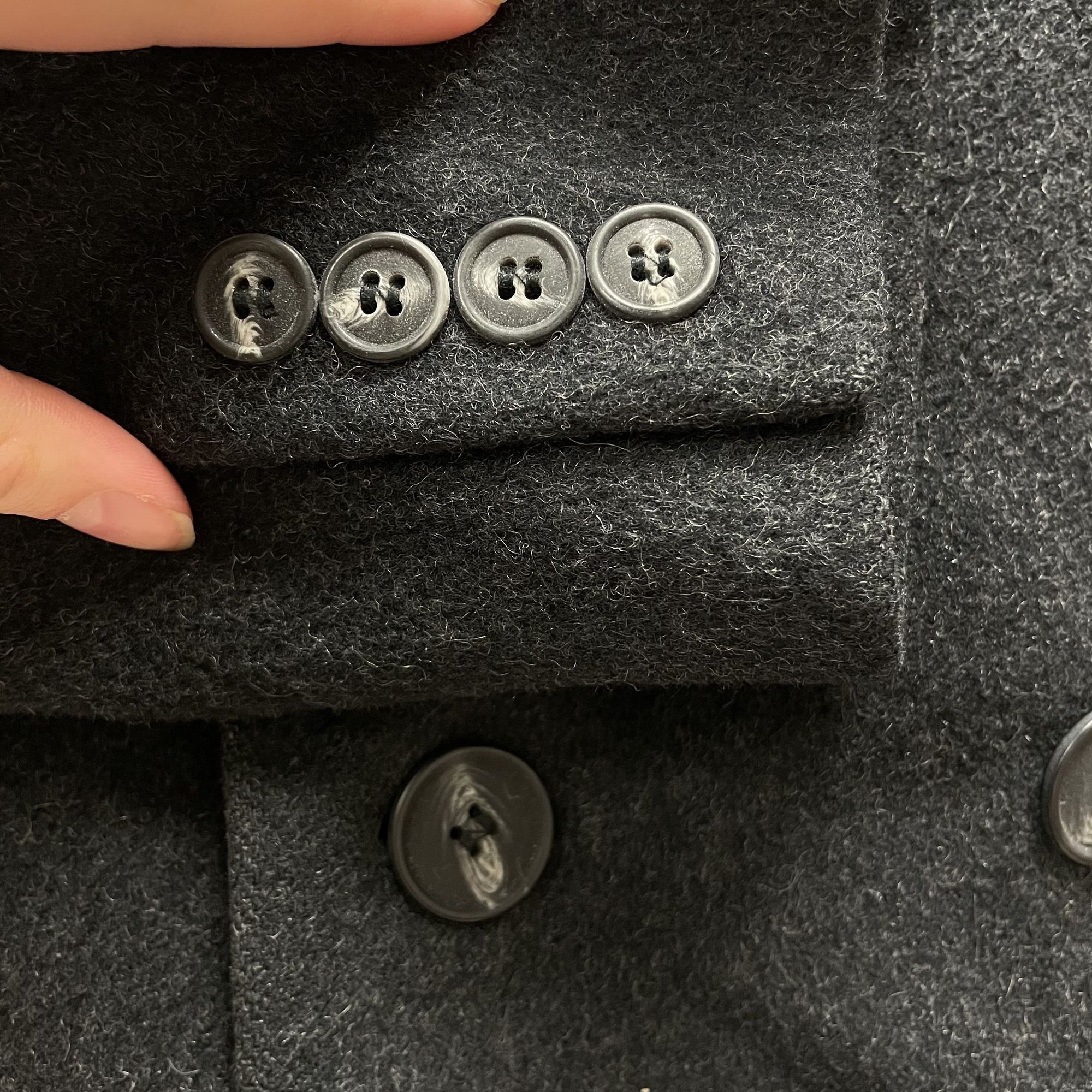 Stafford Vtg Stafford Charcoal Long Coat Wool Double Breasted Jacket Size US XL / EU 56 / 4 - 7 Thumbnail