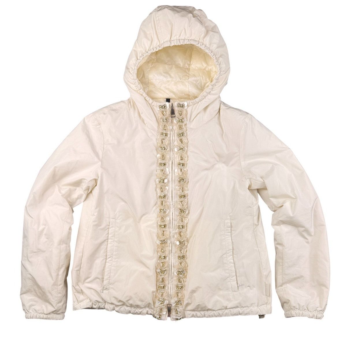 Moncler Moncler Argent Floral Rhinestone Polyester Down Jacket S/M Size US S / EU 44-46 / 1 - 1 Thumbnail
