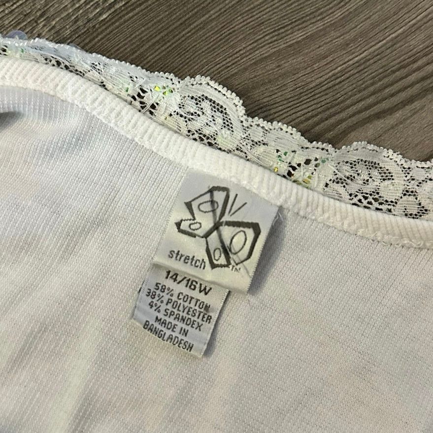 Other butterfly brand stretch ribbed white lace sequin tank top Size XL / US 12-14 / IT 48-50 - 3 Thumbnail