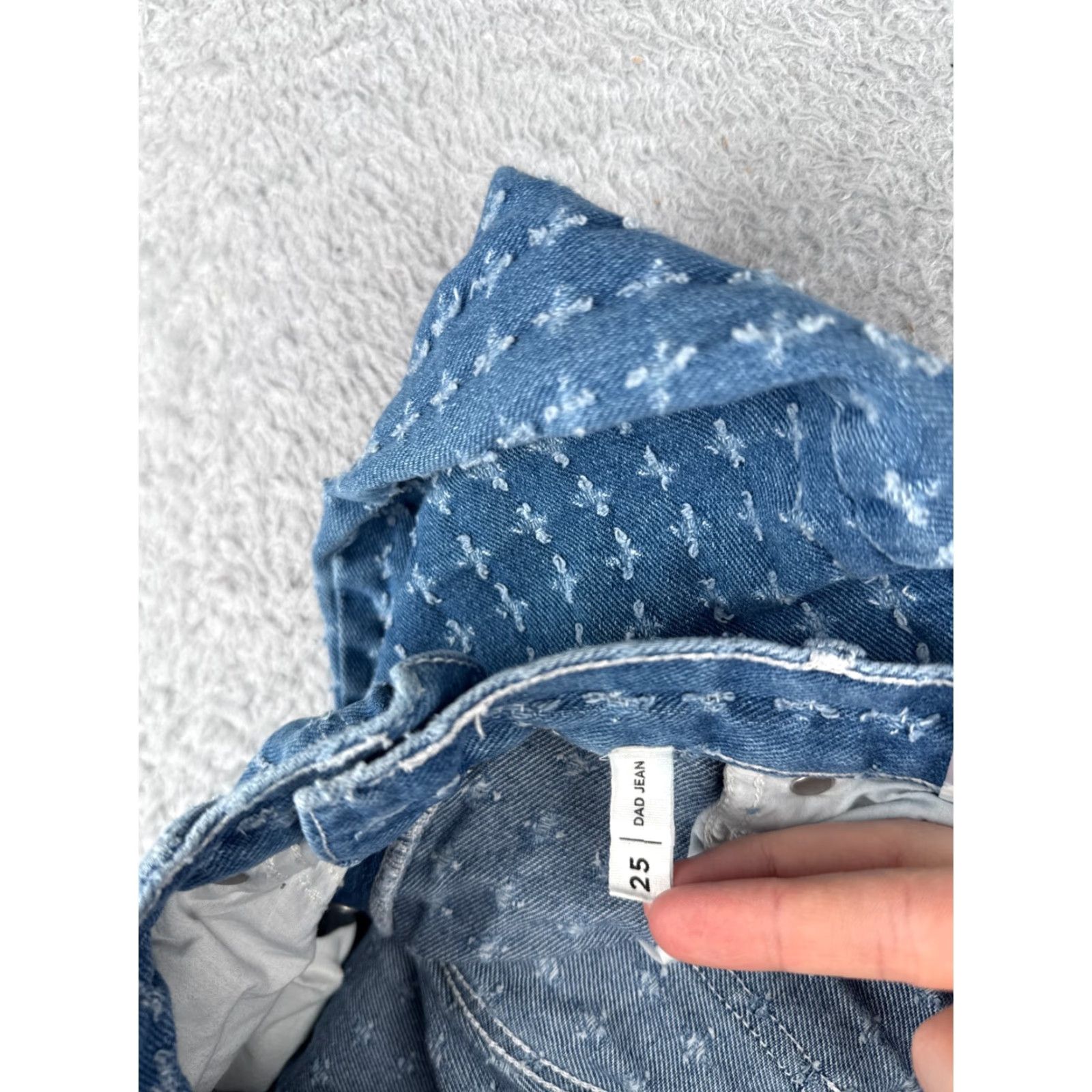 Pacsun VINTAGE Pacsun Jeans Womens 25 Blue Denim Polka Dot High Rise 25x30 Regular Straight 5-Pocket Cotton Blend Distressed, Machine Washable Womens Jeans Size 42" / US 20 - 7 Thumbnail