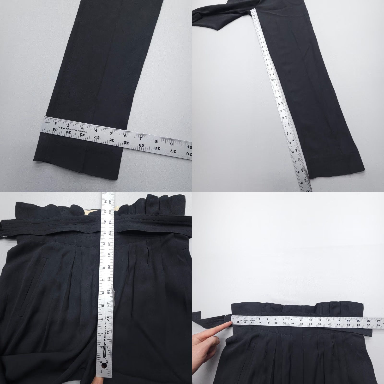 Vintage VINTAGE Sonia Rykiel Paris Belted High Rise Pleated Trousers Pants Women 31 in Black 90s Size ONE SIZE - 8 Thumbnail