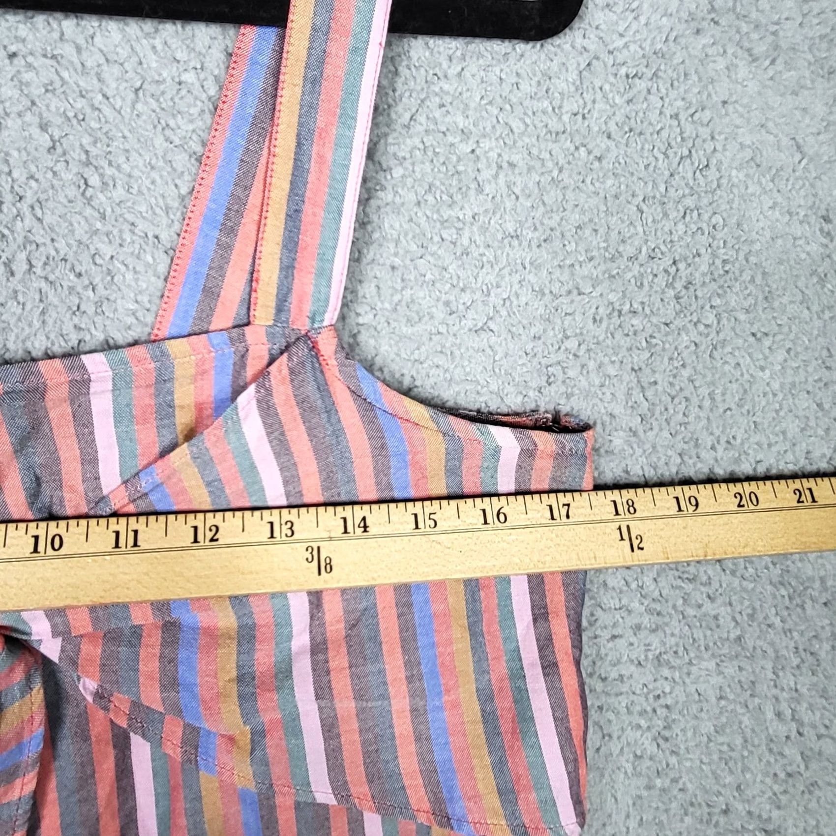 Madewell Madewell Women's Tank V-neck Rianbow Tie front Cami Top Size 6 Multicolor Striped Sleeveless Wide Strap Casual Everyday Basic Shirt Womens Size M / US 6-8 / IT 42-44 - 6 Thumbnail