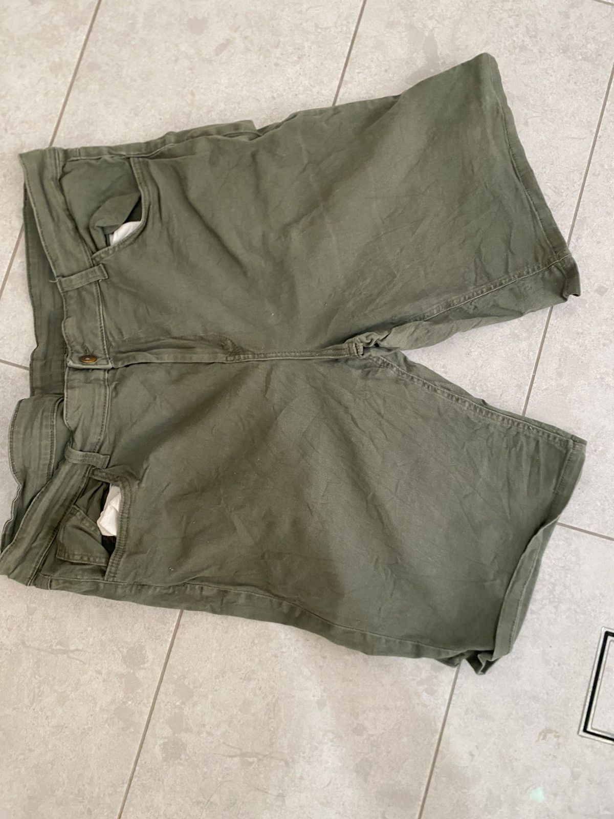 Other Army green denim jort/shorts Size 38" / US 16 / IT 52 - 1 Thumbnail