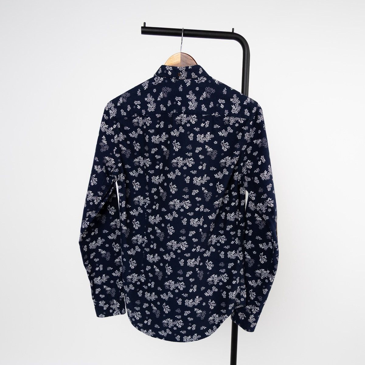 Zara ZARA Man Floral Shirt Mens Navy Blue Button Down Long Sleeve Size US S / EU 44-46 / 1 - 2 Thumbnail