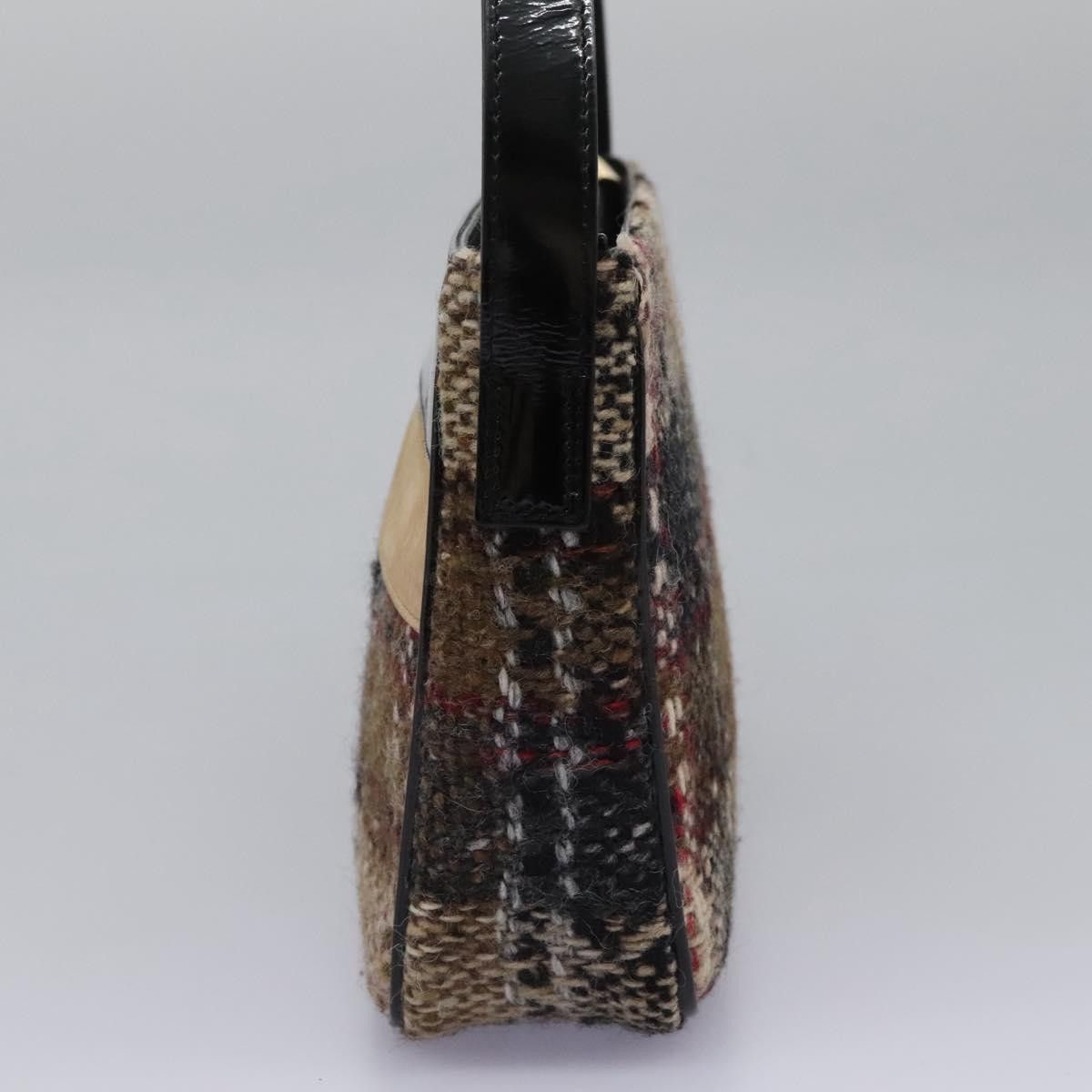 Burberry Burberry Nova Check Shoulder Bag Wool Suede Leather Beige Size ONE SIZE - 3 Thumbnail
