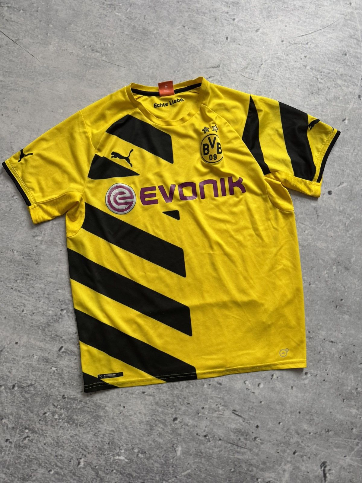 Vintage BVB YELLOW Puma soccer jersey Evonik rare tee Size US L / EU 52-54 / 3 - 1 Thumbnail