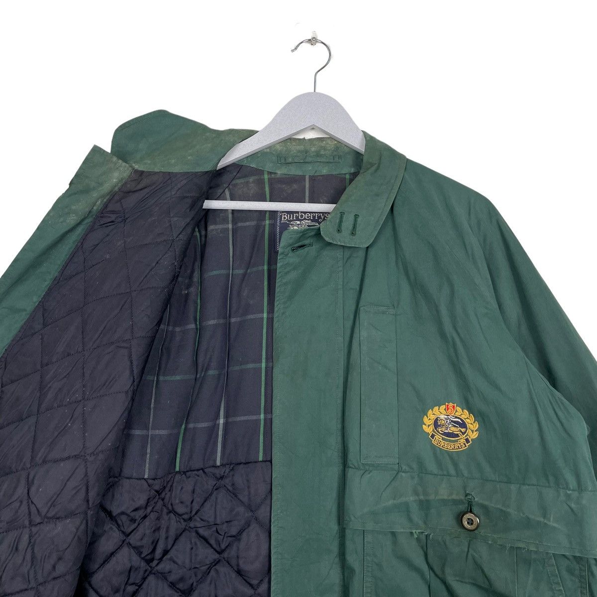 Burberry × Burberry Prorsum 💥80s BURBERRYS PRORSUMS GREEN COTTON JACKET Size US L / EU 52-54 / 3 - 8 Thumbnail