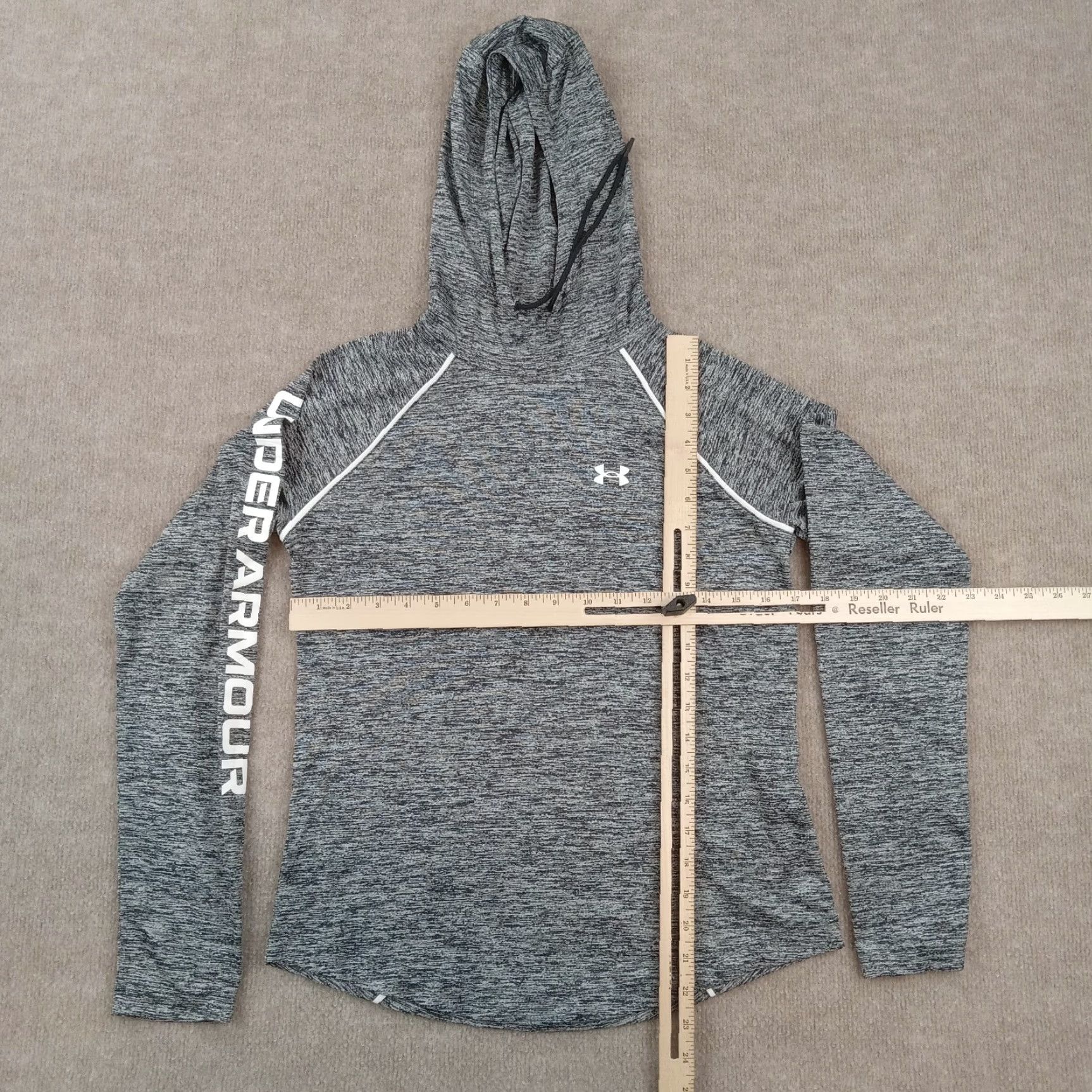 Under Armour Under Armour Hoodie Womens Small Gray Drawstring Lightweight Logo Hooded Sleeve Long Hoodie Size S / US 4 / IT 40 - 2 Thumbnail