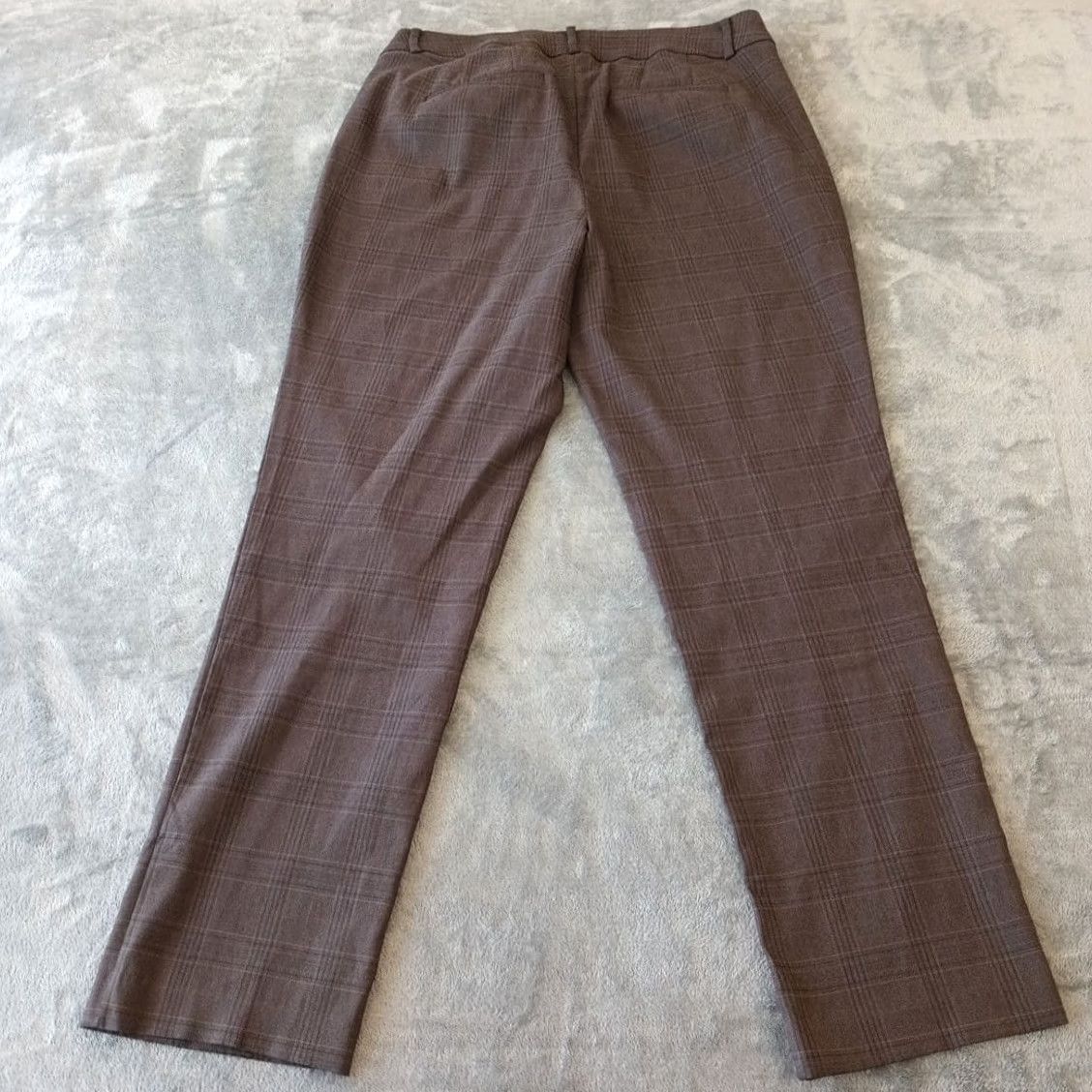Vintage Lane Bryant Allie Dress Pants Womens Size 18 Brown Plaid Pockets Stretch 38x31.5 Pants Women Size 40" / US 18 - 2 Thumbnail