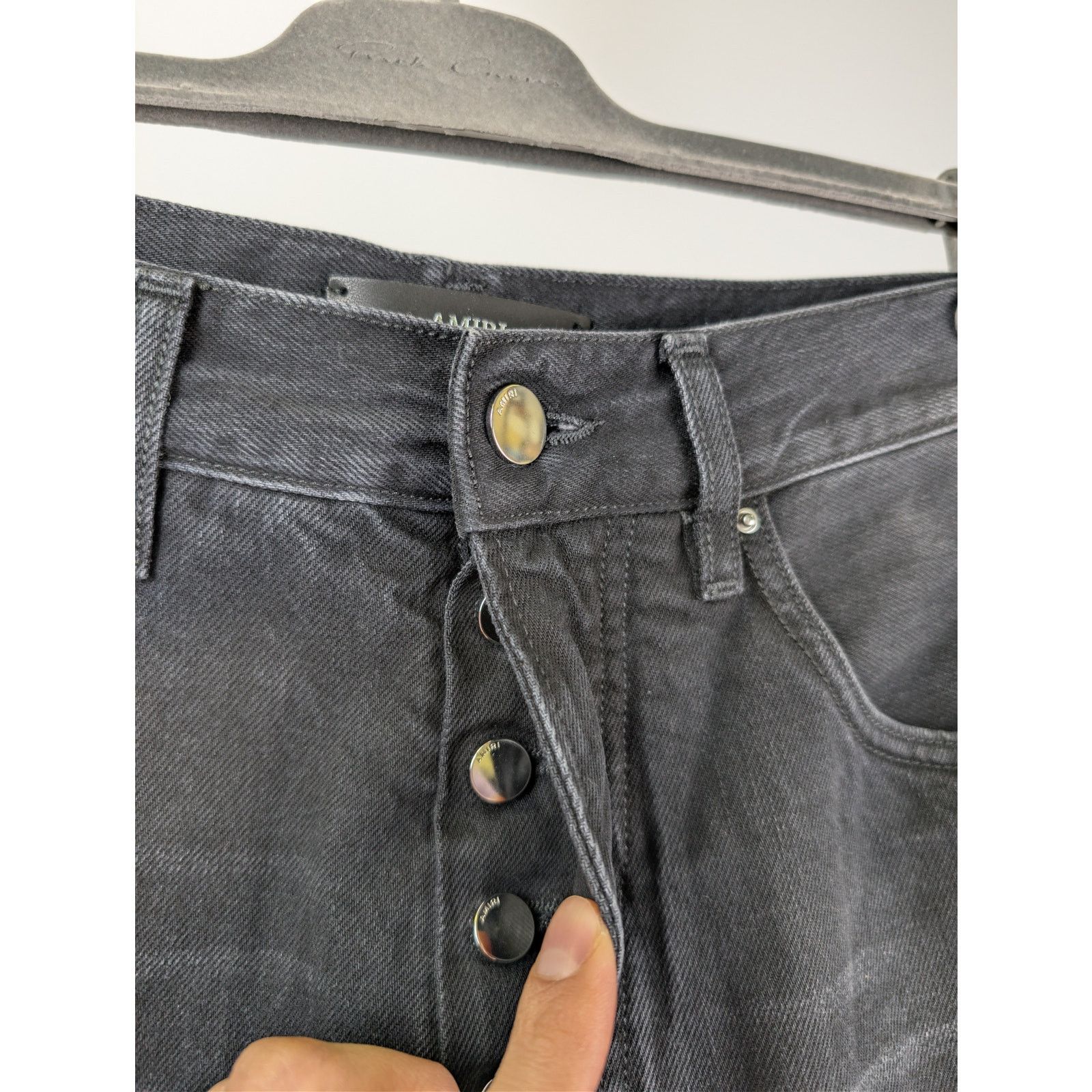 Amiri o1rshd1 Straight Leg Flare Jean Denim in Vintage Black Size US 30 / EU 46 - 7 Thumbnail