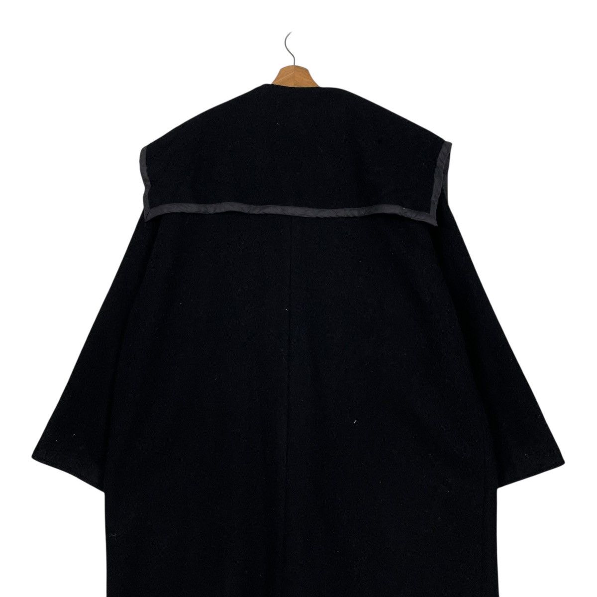 Japanese Brand Nice Design Emico Black Wool Overcoat Size M / US 6-8 / IT 42-44 - 9 Thumbnail