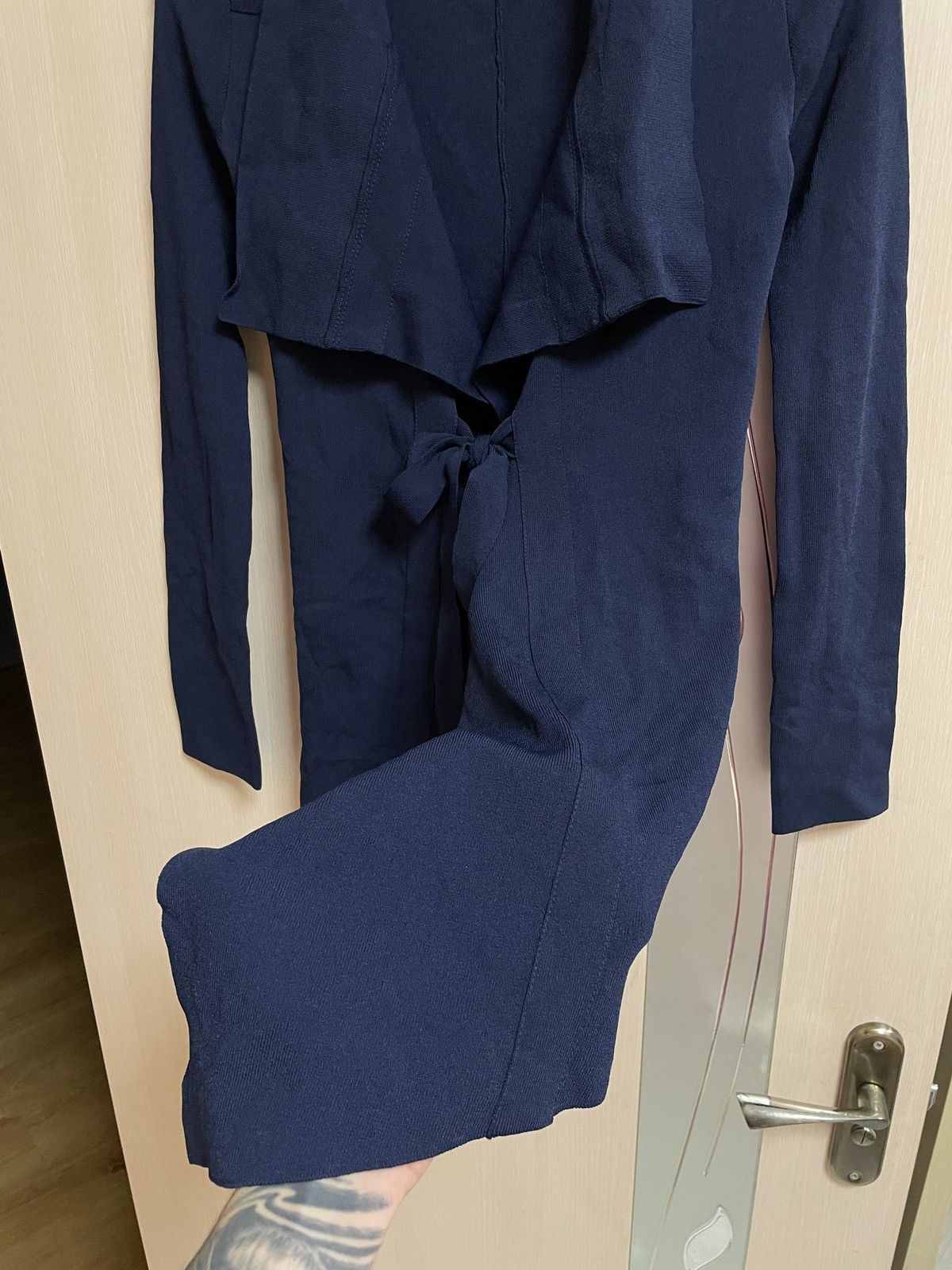 Scanlan Theodore Scanlan Theodore Crepe Knit Waterfall Cardigan Blue Size M Size M / US 6-8 / IT 42-44 - 11 Thumbnail
