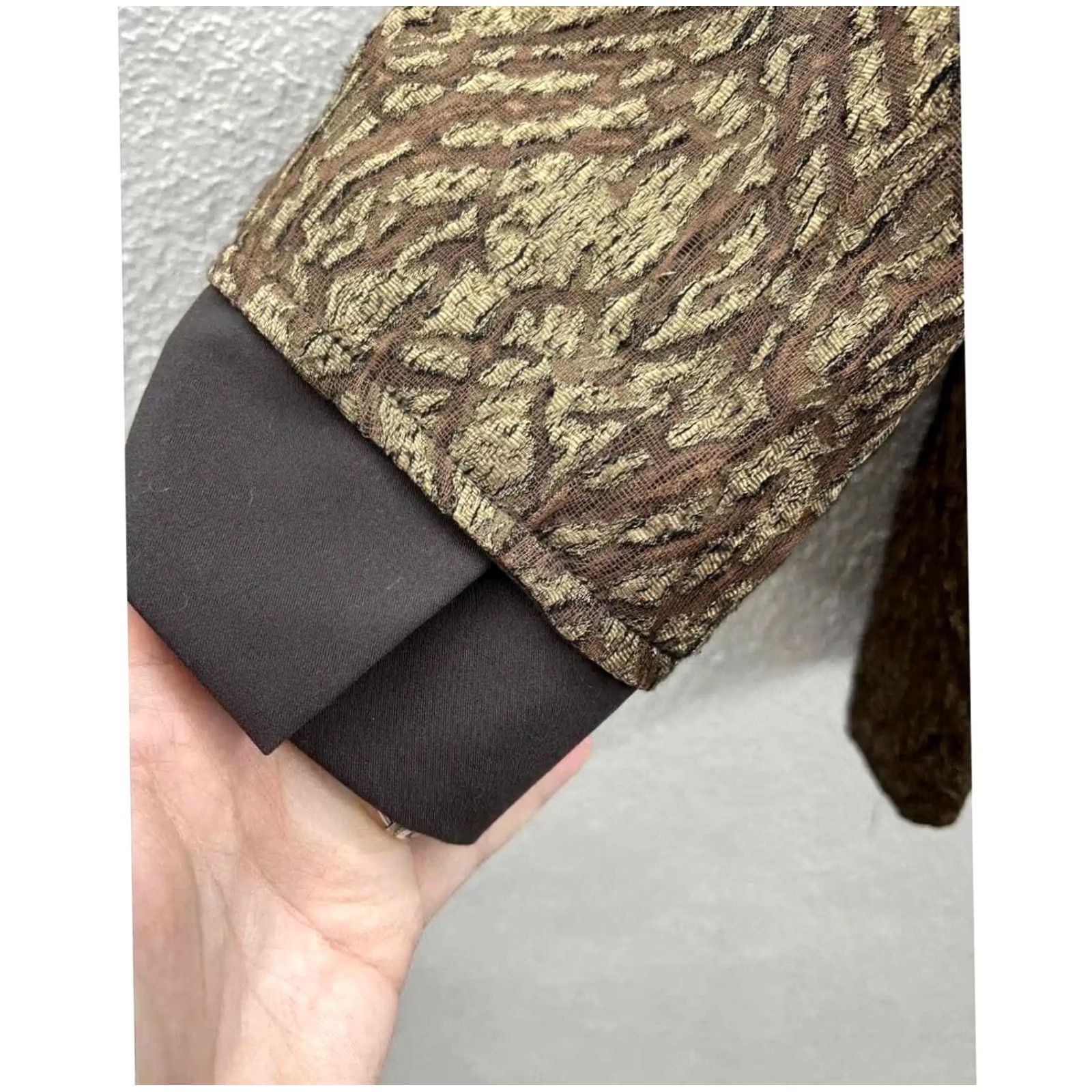 CLOSED Womens Anthracite Brown Single Button Close 3/4 Sleeve Jacket Size 8 Size M / US 6-8 / IT 42-44 - 4 Thumbnail