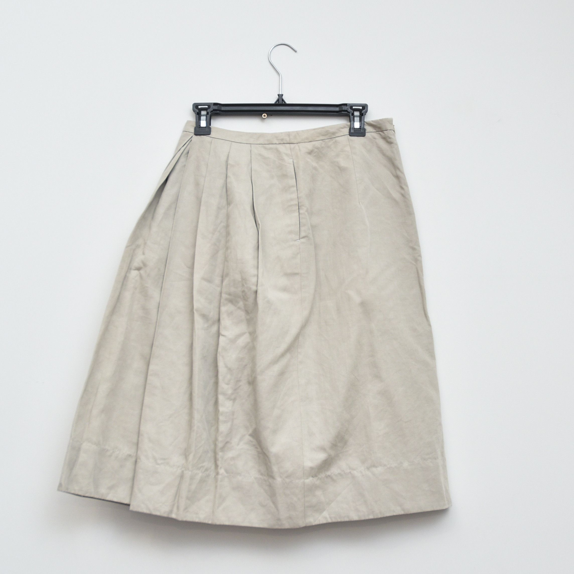 Max Mara MAX MARA Beige Cotton Linen Skirt Crystal Jewel Embellished Size 28" / US 6 / IT 42 - 3 Thumbnail