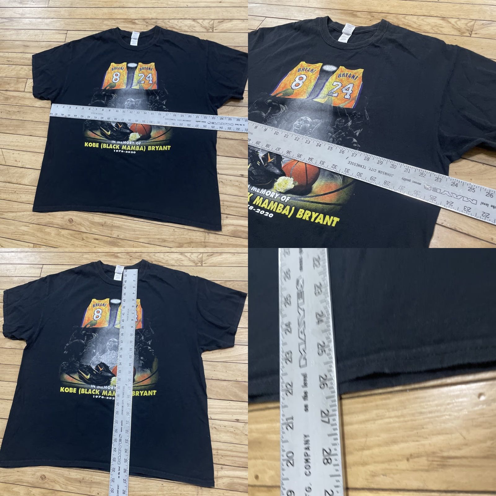 Gildan Kobe Bryant x Gigi Rest in Peace Men T-shirt Unisex Black Tee Basketball Gildan XL Short Sleeve Crew Neck 100% Cotton Graphic Print Shirt Mens Size US XL / EU 56 / 4 - 8 Thumbnail