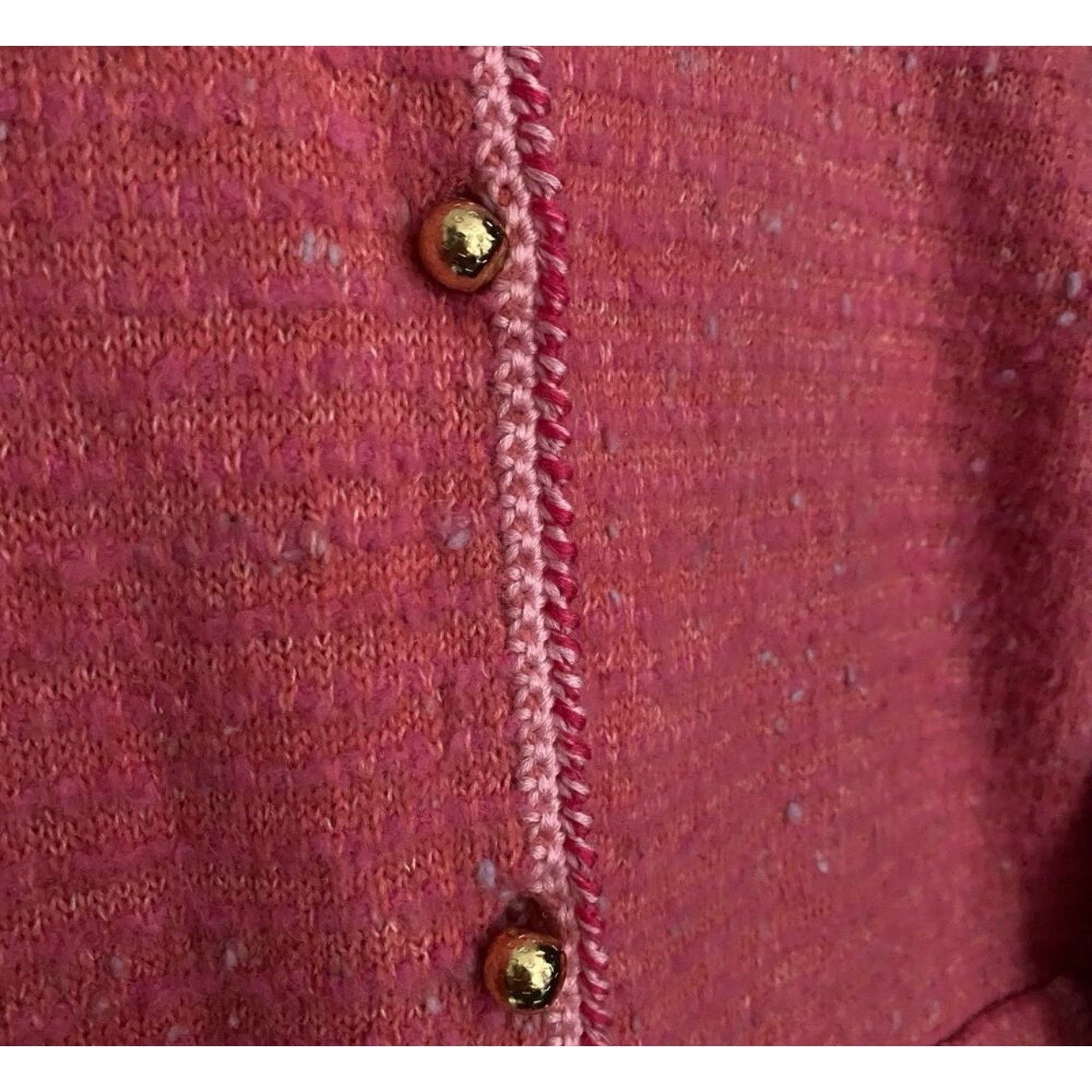 J.Crew J. CREW SWEATERS MERINO WOOL PINK WITH GOLD BOTTONS SZ L Size L / US 10 / IT 46 - 9 Thumbnail