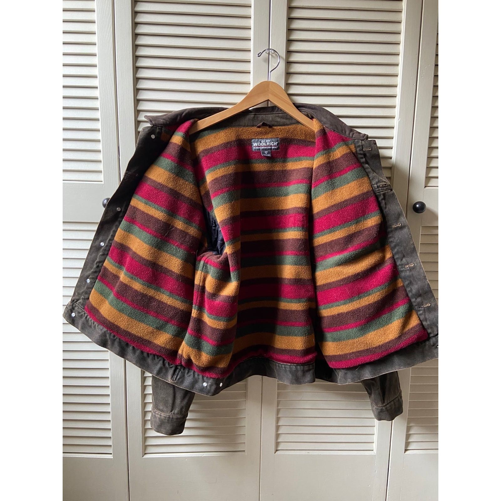 Vintage × Woolrich Woolen Mills Vintage Woolrich Fleece Blanket Lined Brown Work Jacket XL Size US XL / EU 56 / 4 - 2 Thumbnail