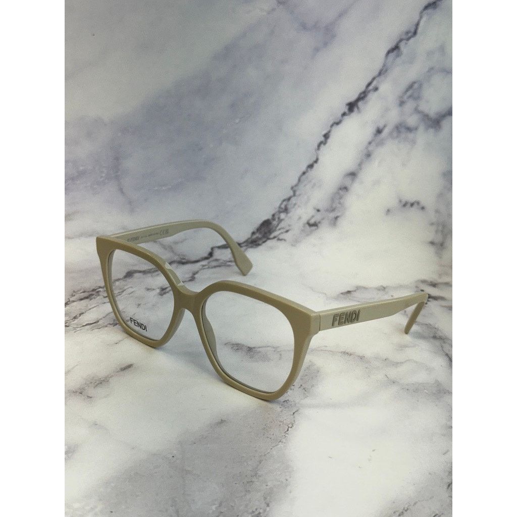 Fendi NEW Fendi FE50087I Bone White Square Eyeglasses Frames Size ONE SIZE - 3 Thumbnail